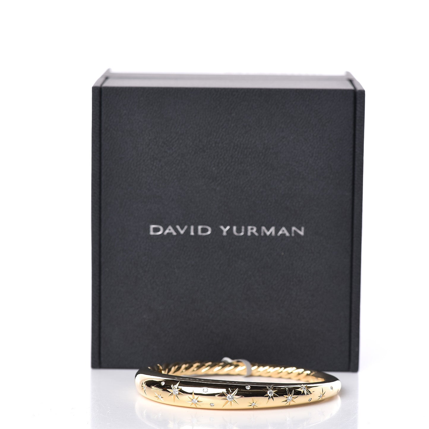 18K Yellow Gold Diamond 9.5mm Pure Form Smooth Bracelet