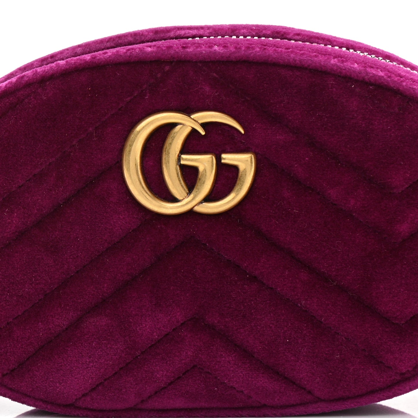 Velvet Matelasse GG Marmont Belt Bag 75 30 Fuchsia Violet Cyclamen