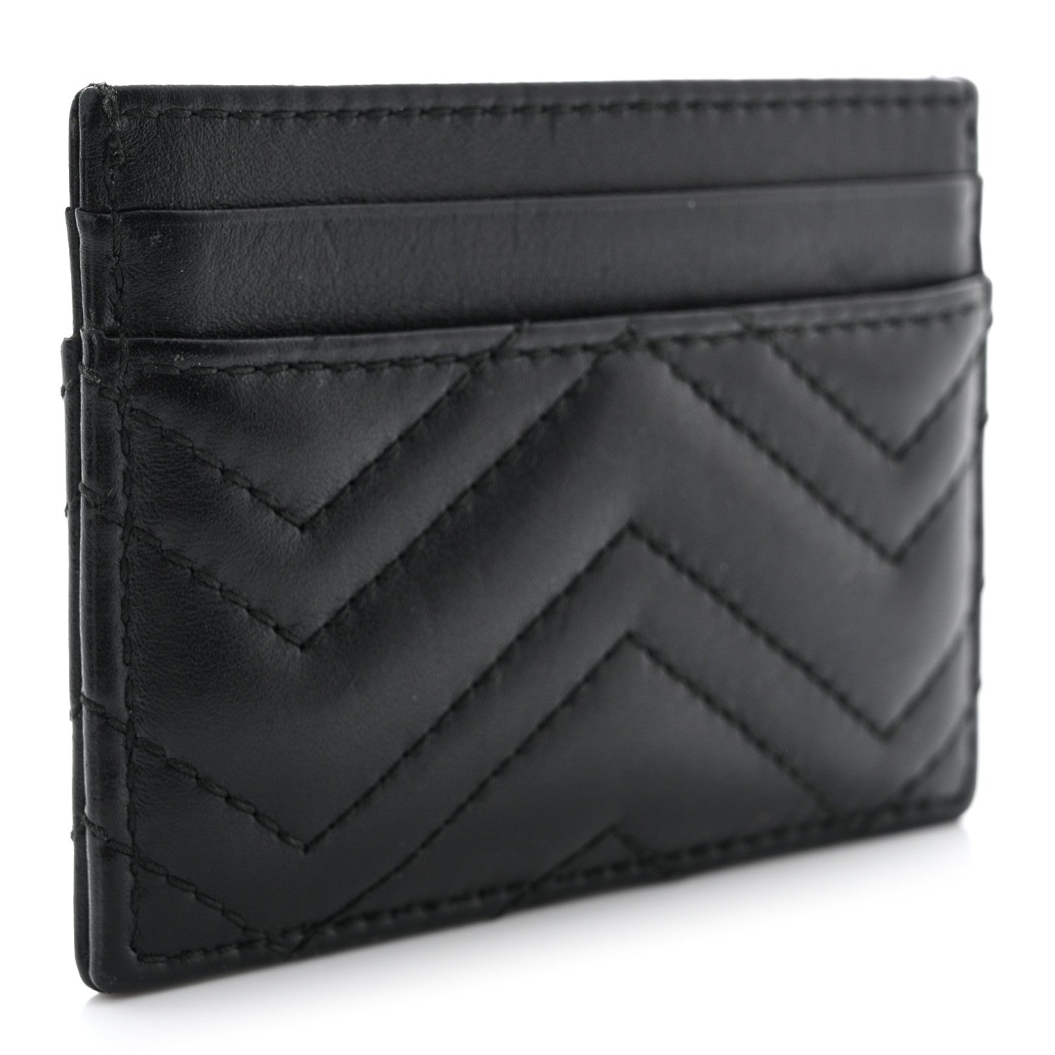 Gucci Calfskin Matelasse GG Marmont Card Holder Black 3 of 6