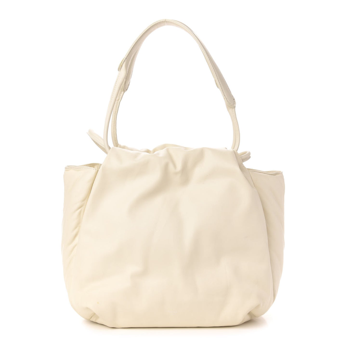 Goatskin Pillow Bucket Bag White