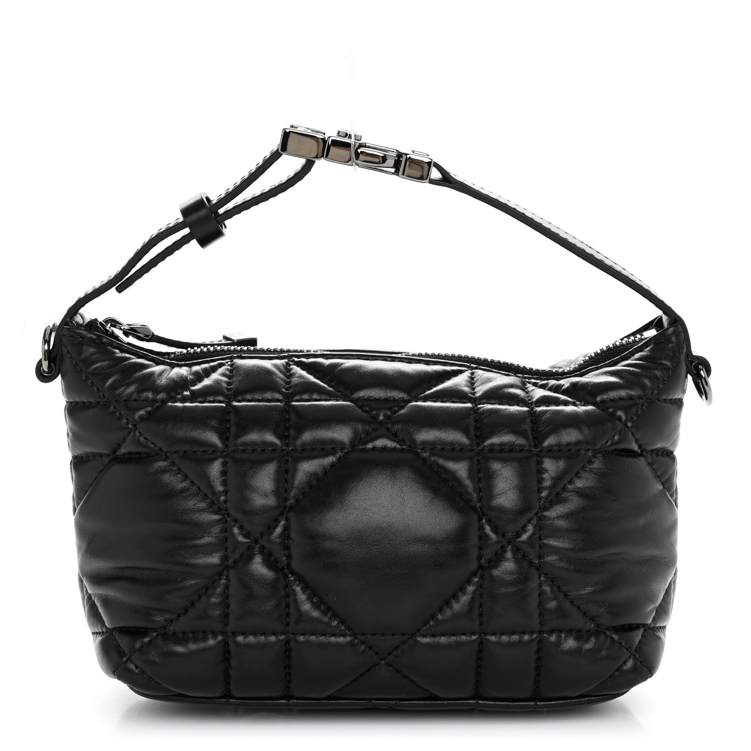 Christian Dior Calfskin Macrocannage Small Diortravel Nomad Pouch Black 1 of 10