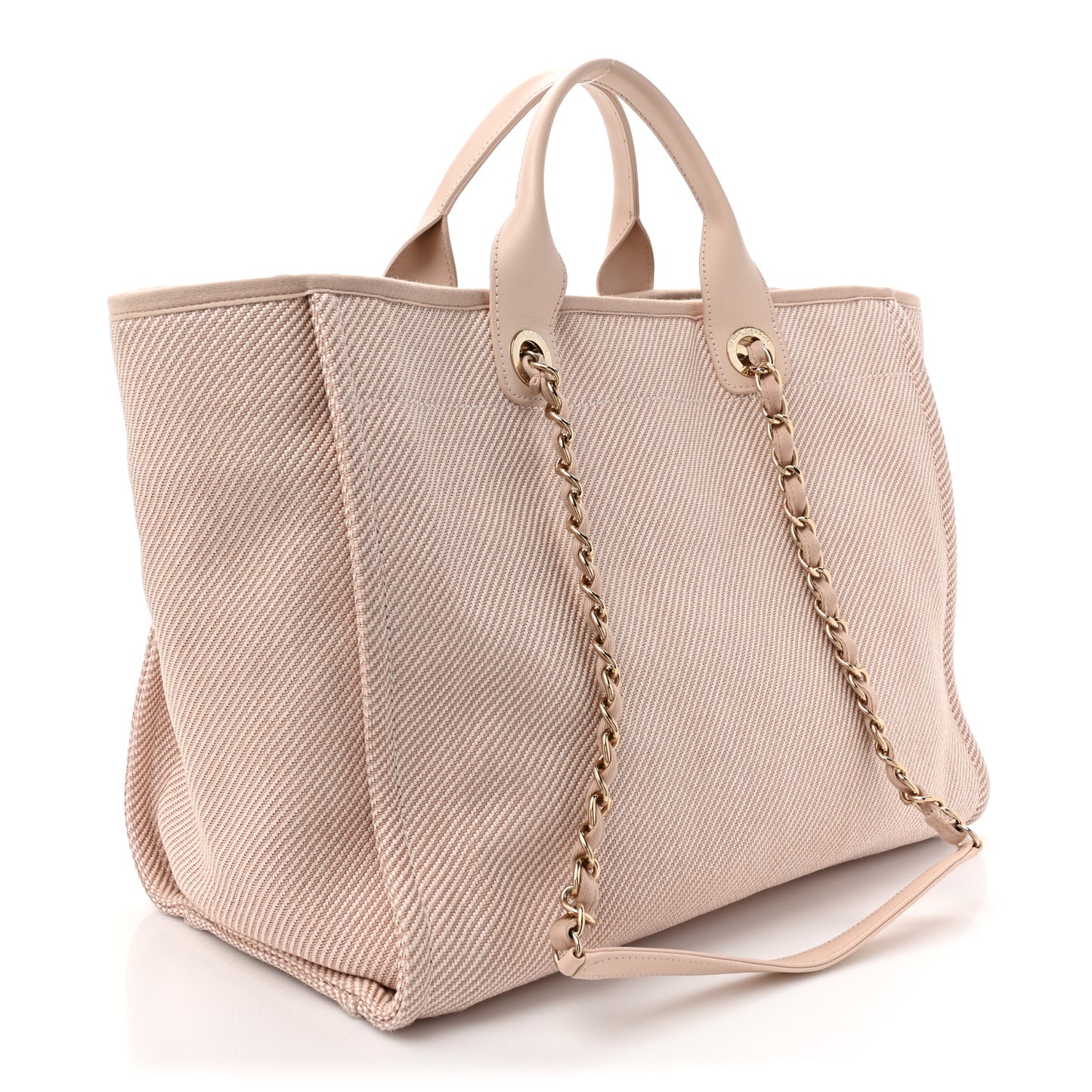 Mixed Fibers Calfskin Medium Deauville Tote Light Pink