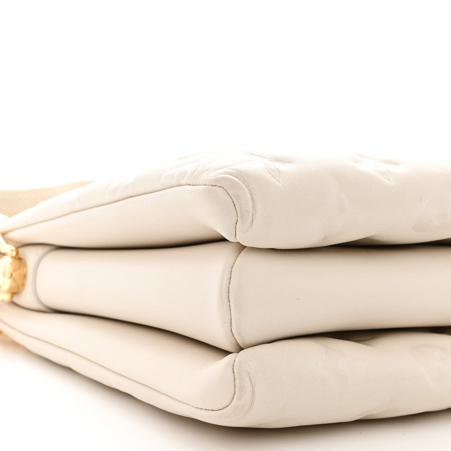 Lambskin Embossed Monogram Coussin PM Beige Cream