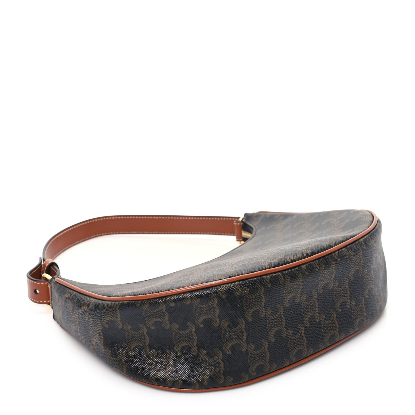 Triomphe Canvas Calfskin Ava Shoulder Bag Tan
