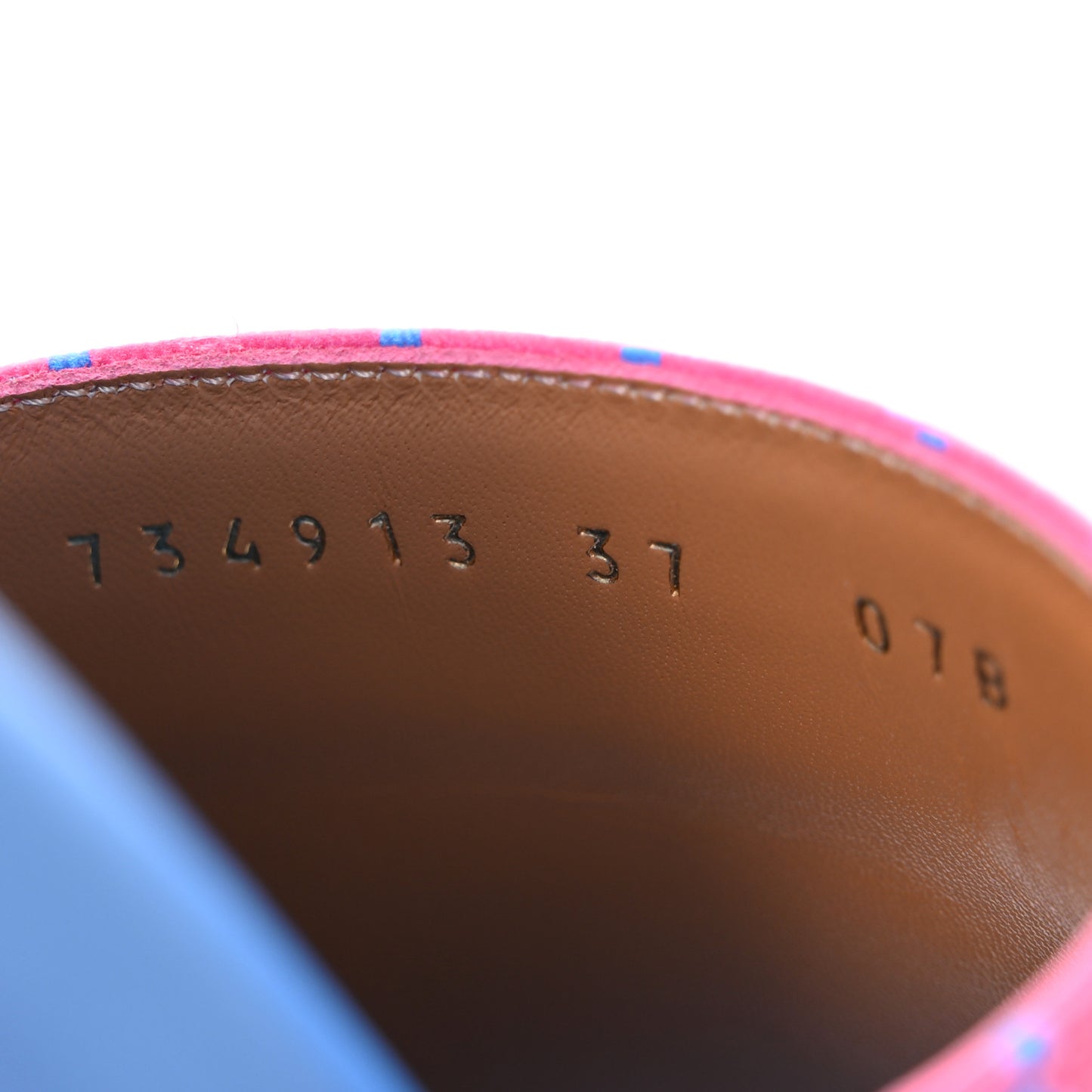 GG Supreme Joy Monogram Angelina Platform Slide Sandals 37 Fuxia Blue