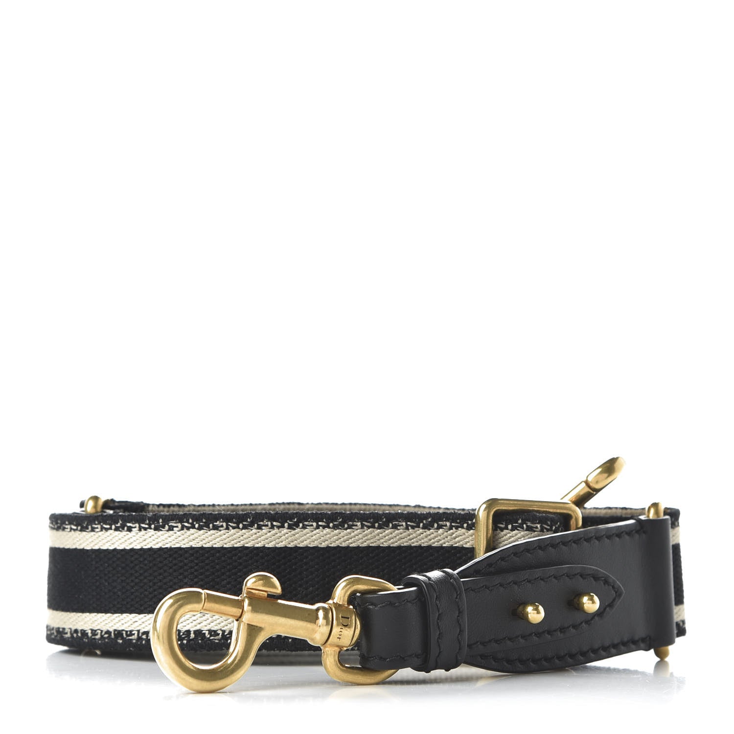 Christian Dior Canvas Embroidered Adjustable Shoulder Strap Black 1 of 6