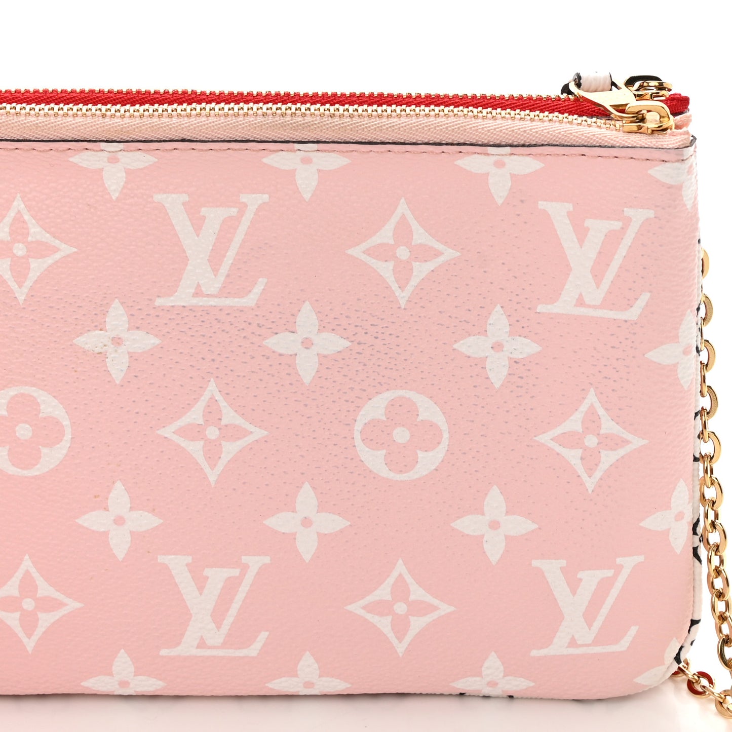 Monogram Giant Double Zip Pochette Rouge