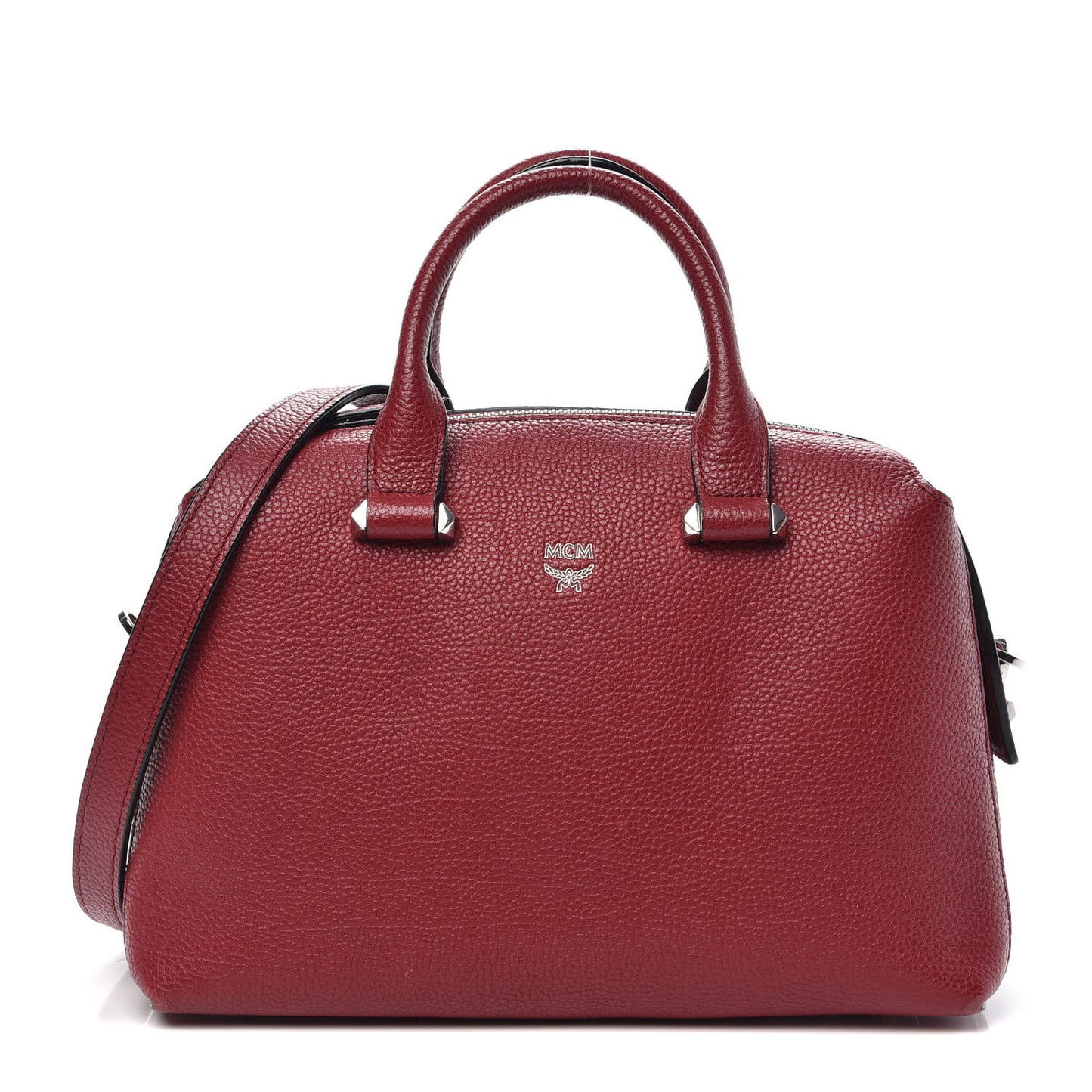 Grained Calfskin Small Ella Boston Burgundy