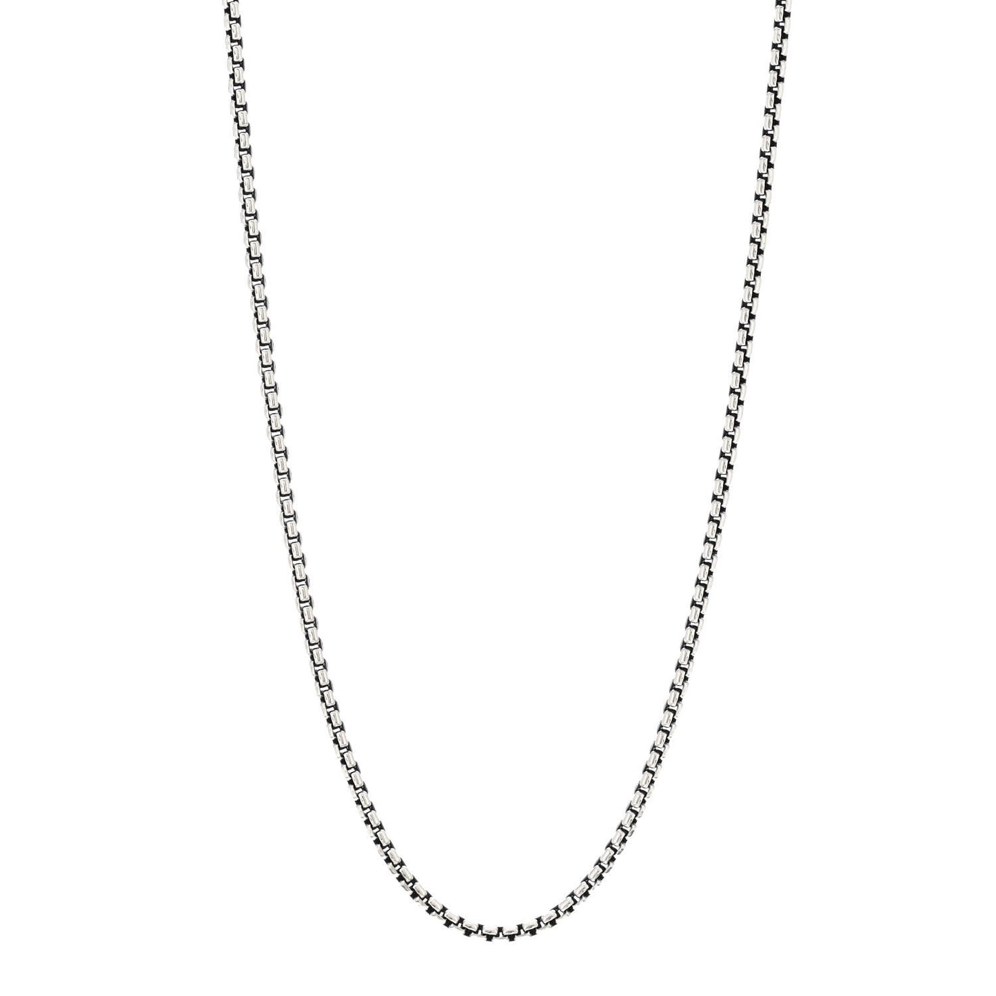 Sterling Silver 2.7mm Small Box Chain Necklace 24"
