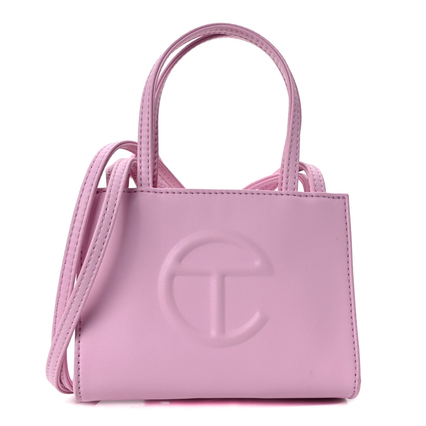 Vegan Leather Small Shopping Bag Bubblegum