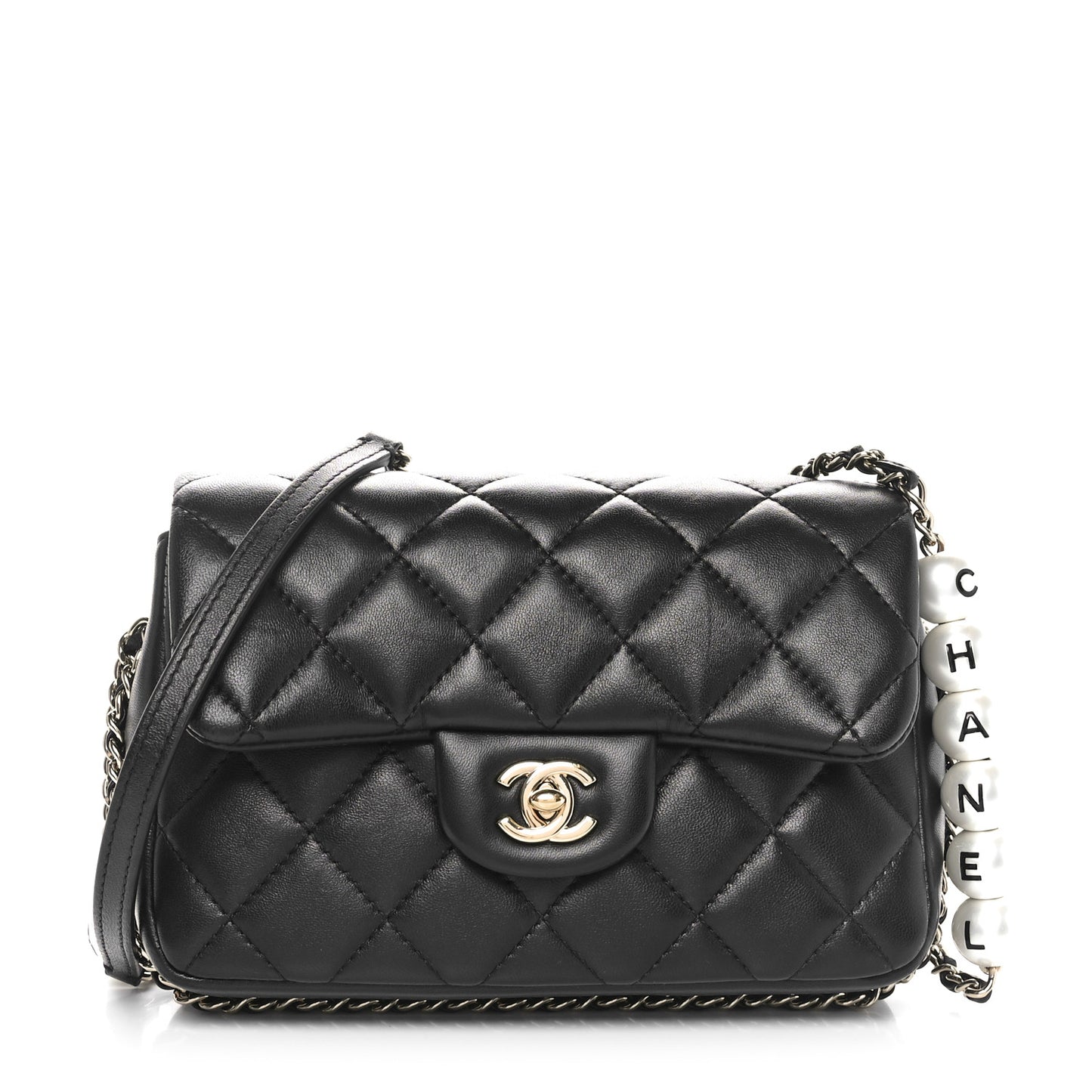 Lambskin Quilted Small My Precious Flap Black
