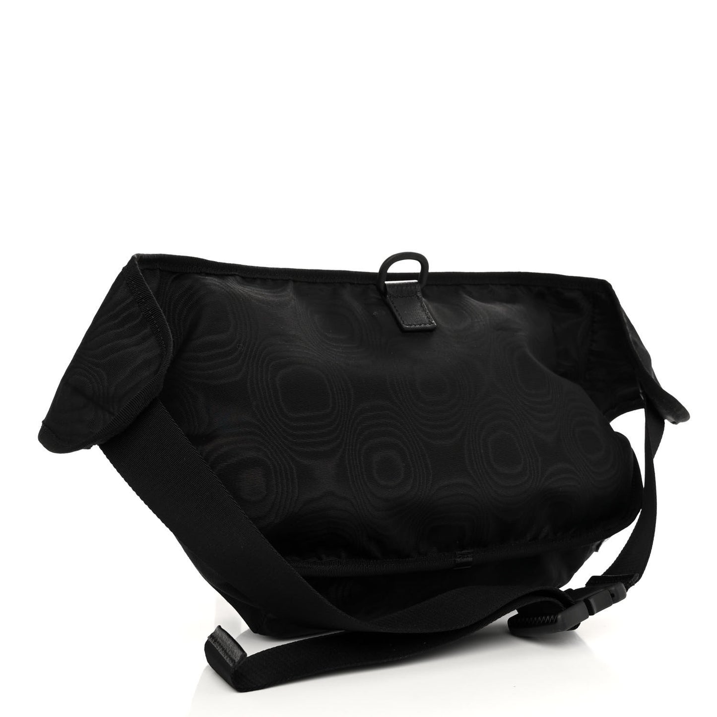 Nylon Retro Patch Convertible Belt Bag Black