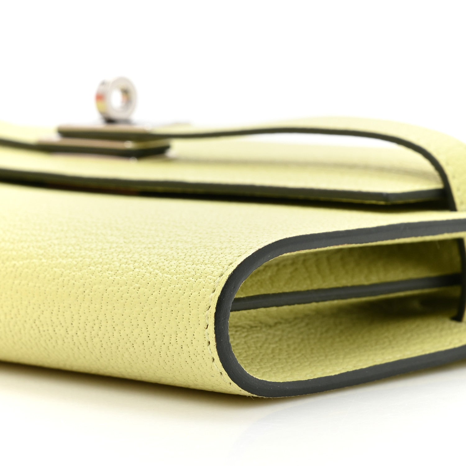 Hermes Chevre Mysore Kelly Wallet To Go Jaune Bourgeon 9 of 11