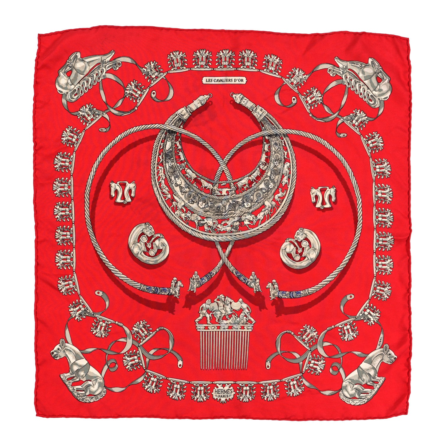 Hermes Silk Mousseline Les Cavaliers D'Or Scarf 1211376 – FASHIONPHILE