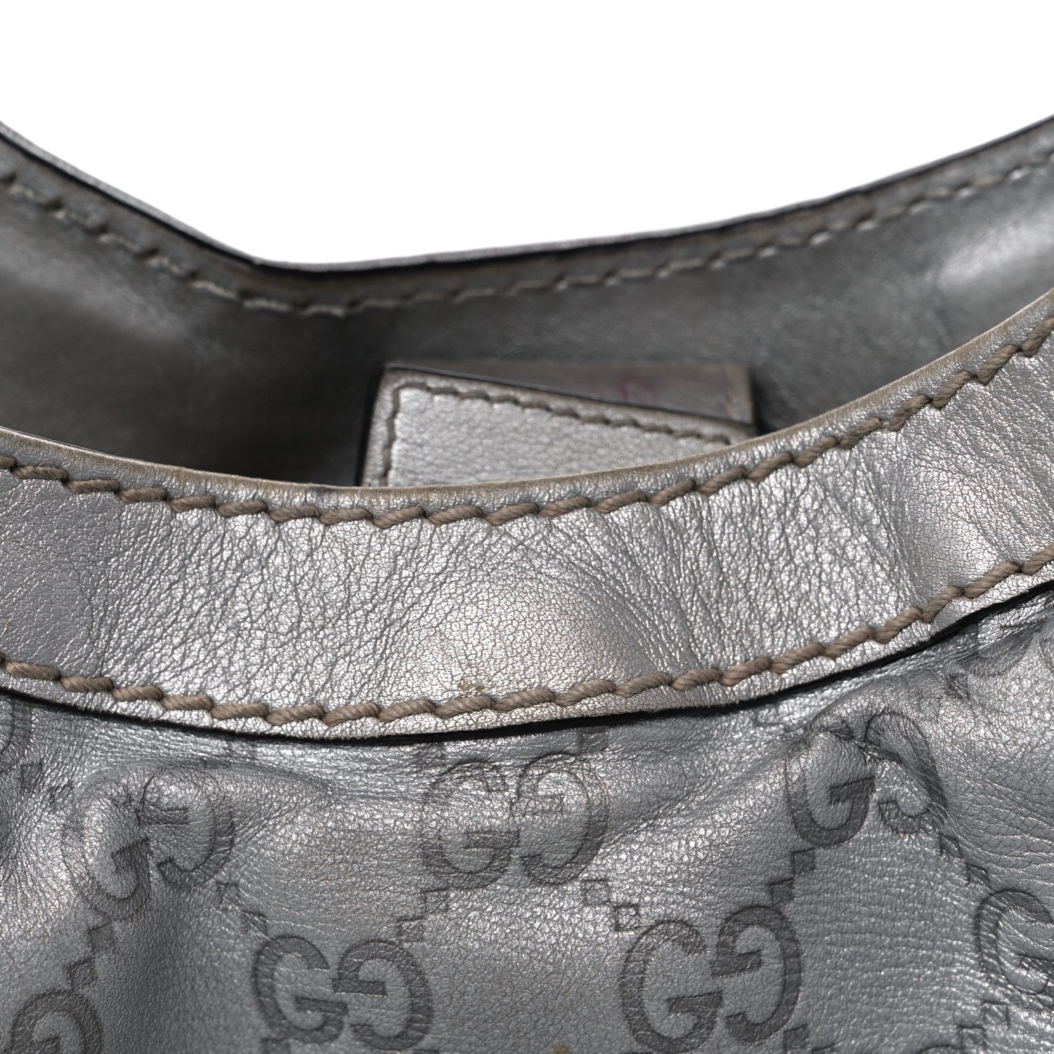 Gucci Metallic Guccissima Medium Sukey Tote Silver 23 of 25