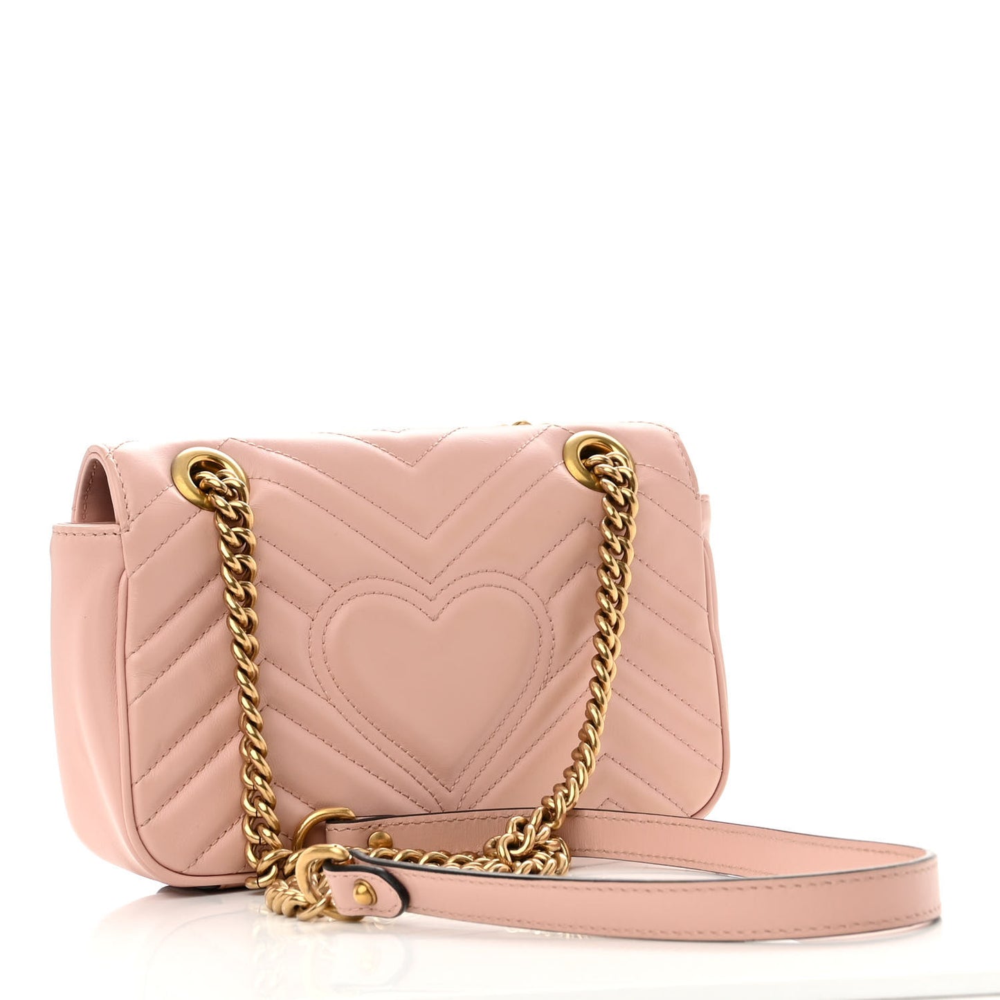Calfskin Matelasse Mini GG Marmont Shoulder Bag Perfect Pink