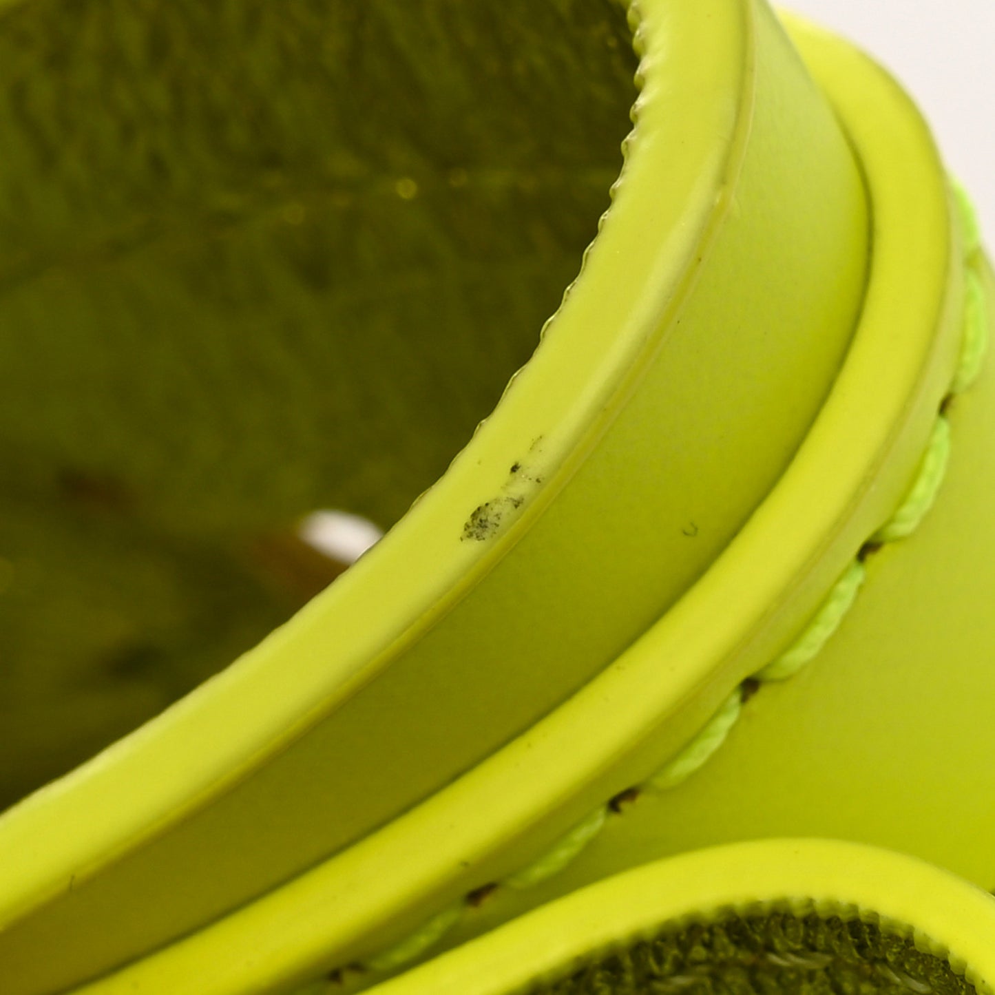 Perforated Calfskin Studded Mini Milla Tote Neon Yellow
