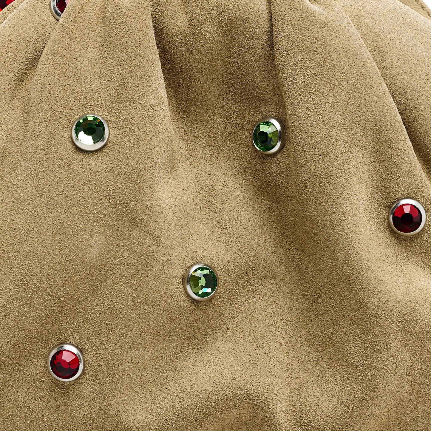 Suede Crystal Embellished The Mini Pouch Brown