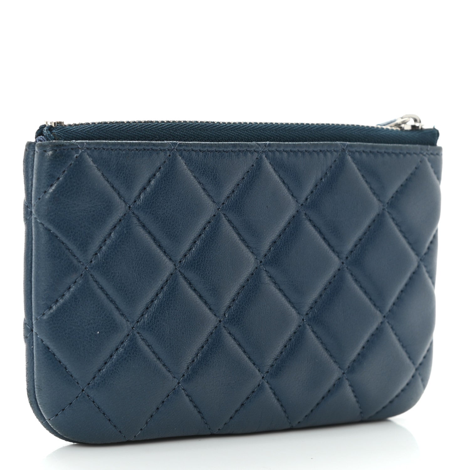 Chanel Lambskin Quilted Small Cosmetic Case Navy 3 of 10