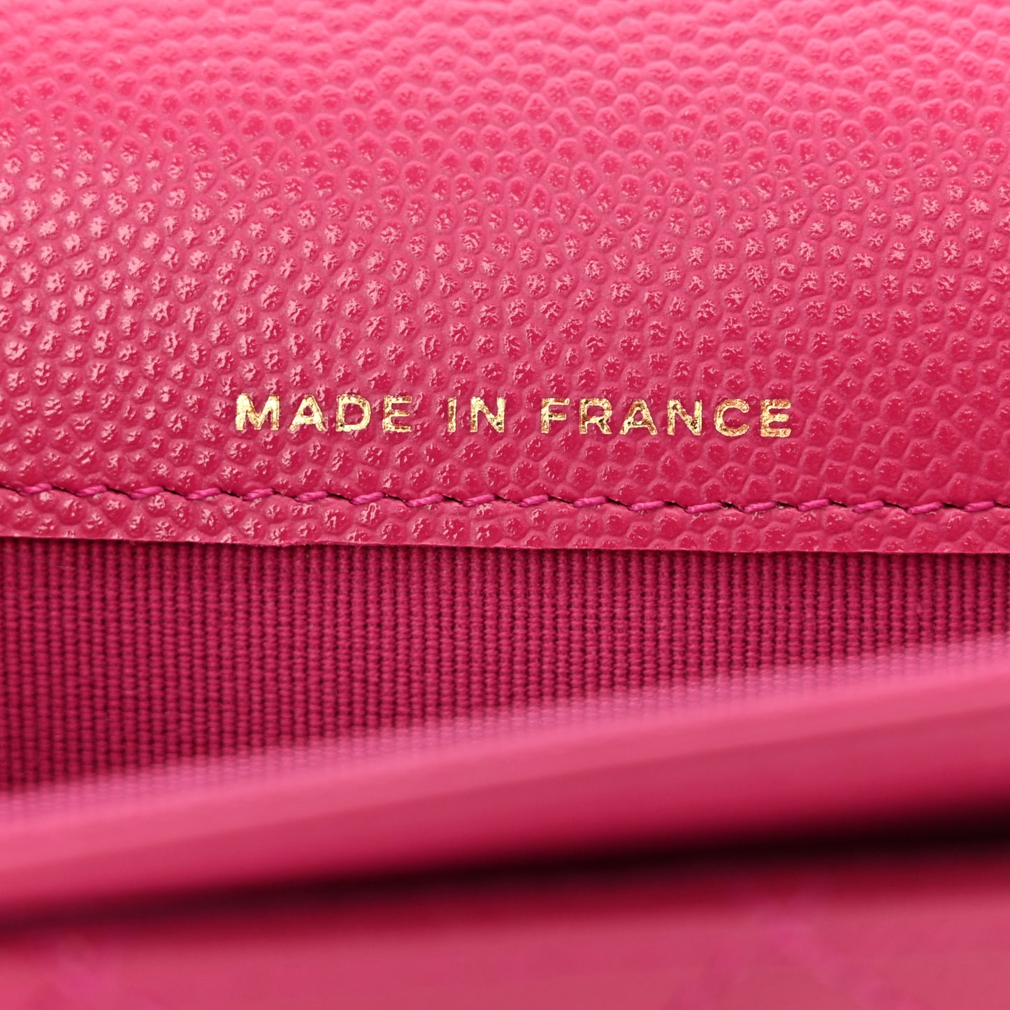 Caviar Quilted Flap Card Holder Wallet Fuchsia
