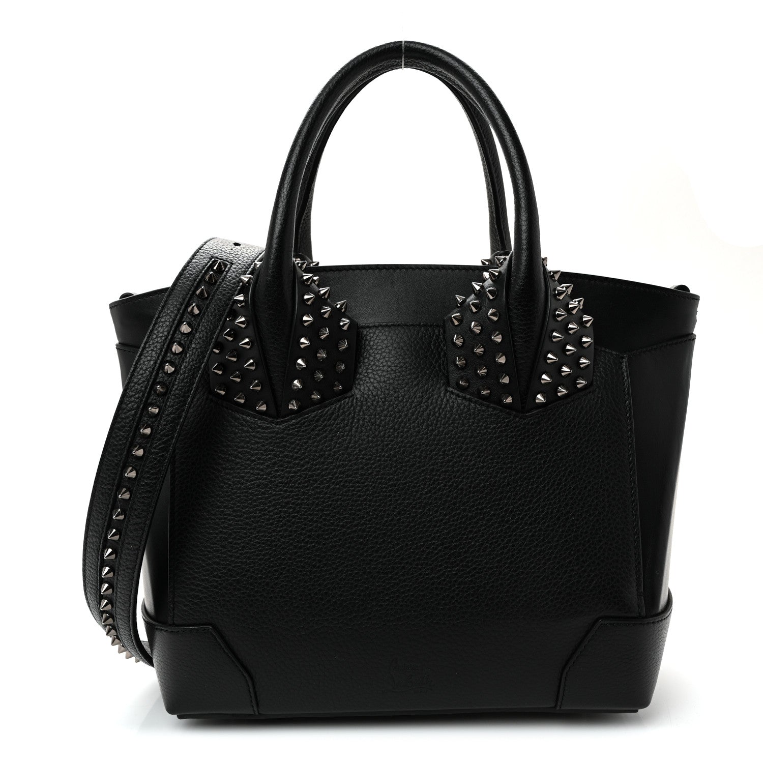 Christian Louboutin Grained Calfskin Spike Small Eloise Tote Black