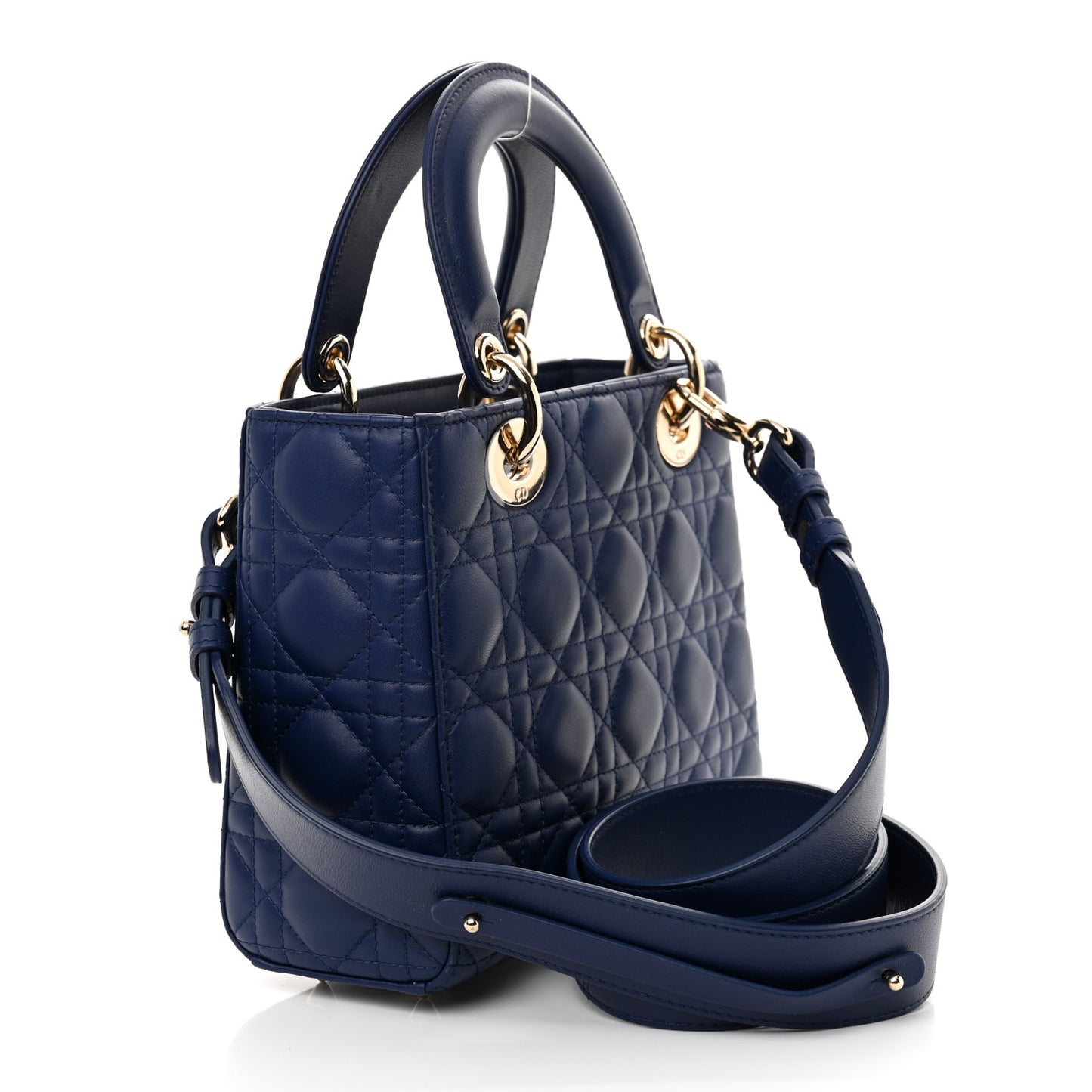 Lambskin Cannage Small Lady Dior Royal Blue
