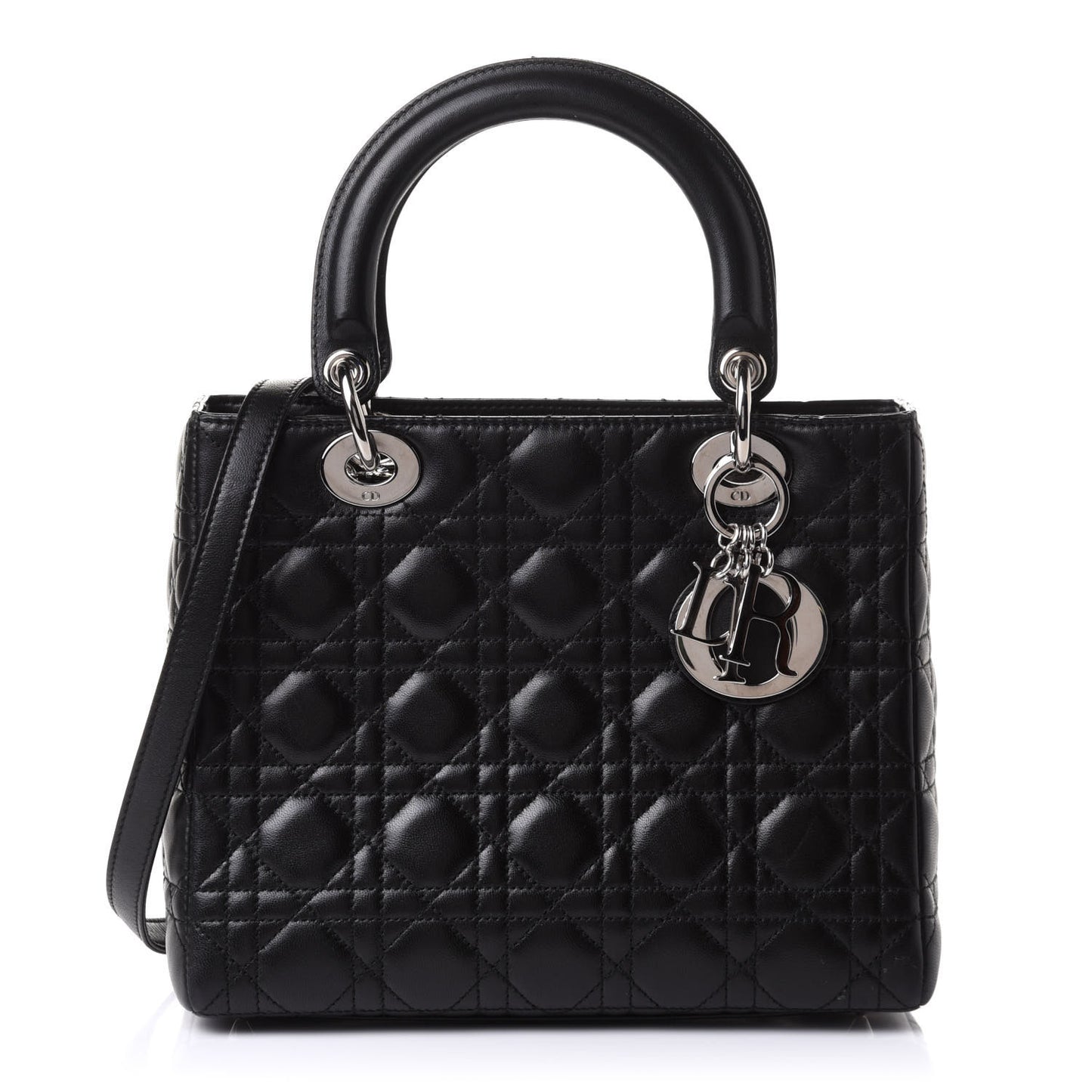 Lambskin Cannage Medium Lady Dior Black