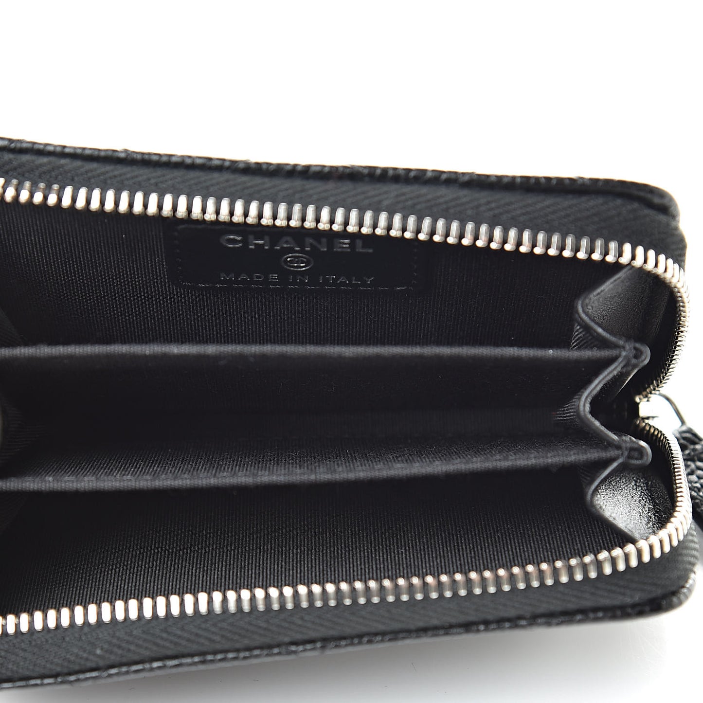 Caviar Quilted Incognito Zip Coin Purse Black