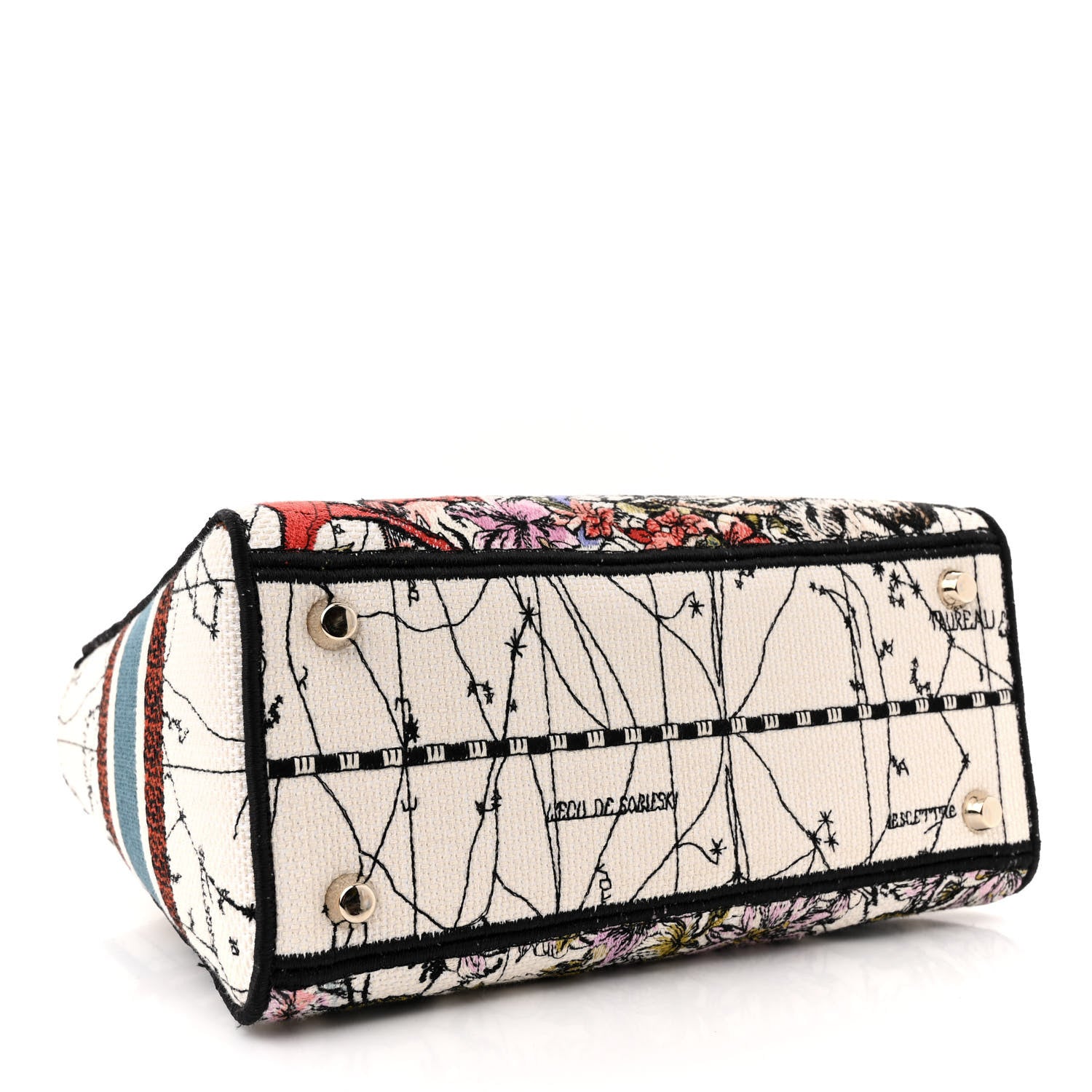 Christian Dior Canvas Constellation Embroidered Medium Lady D-Lite Latte Multicolor 4 of 11