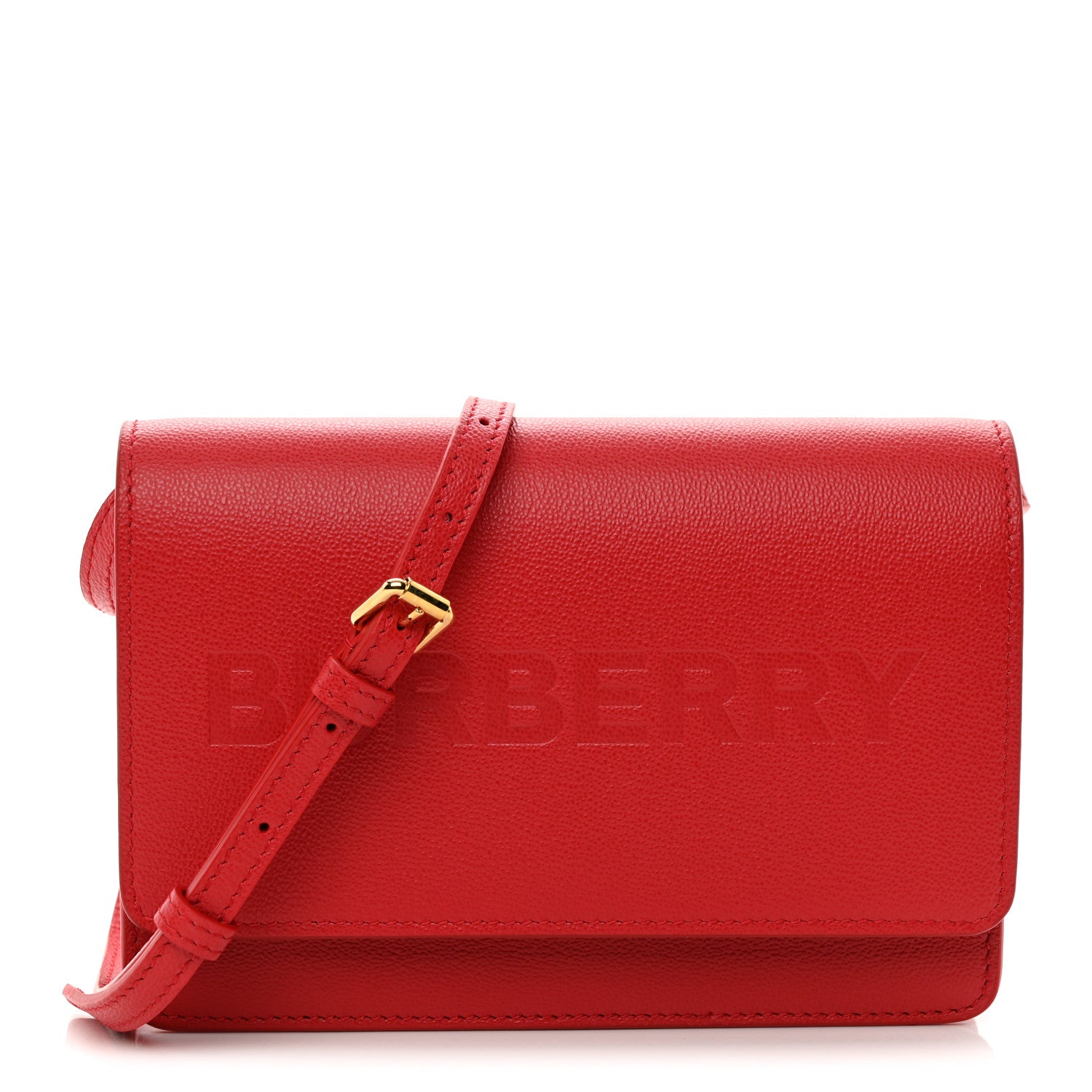 激レア BURBERRY GOLF ウエストポーチ レッド Burberry Smooth Calfskin Logo Embossed Hampshire Crossbody Red