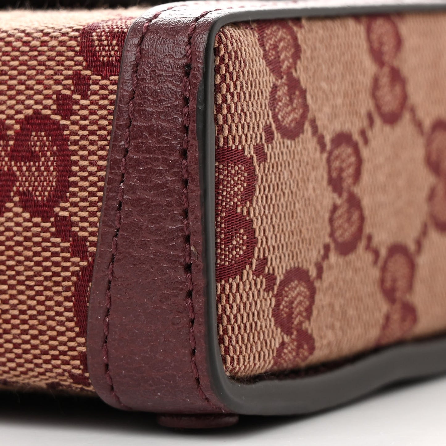 Monogram Textured Dollar Calfskin Mini Horsebit 1955 Crossbody Bag Sahara Rubino Chardonnay