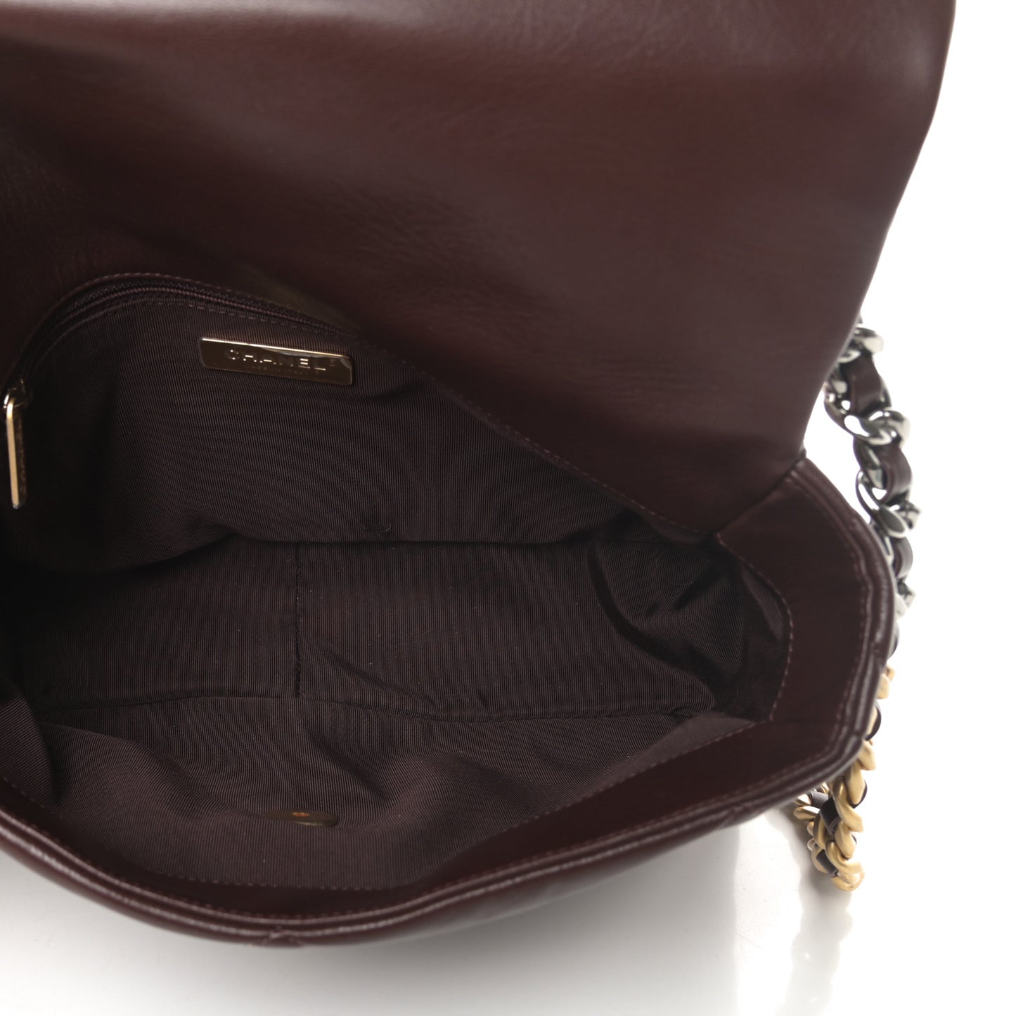 Lambskin Quilted Large Chanel 19 Flap Dark Brown