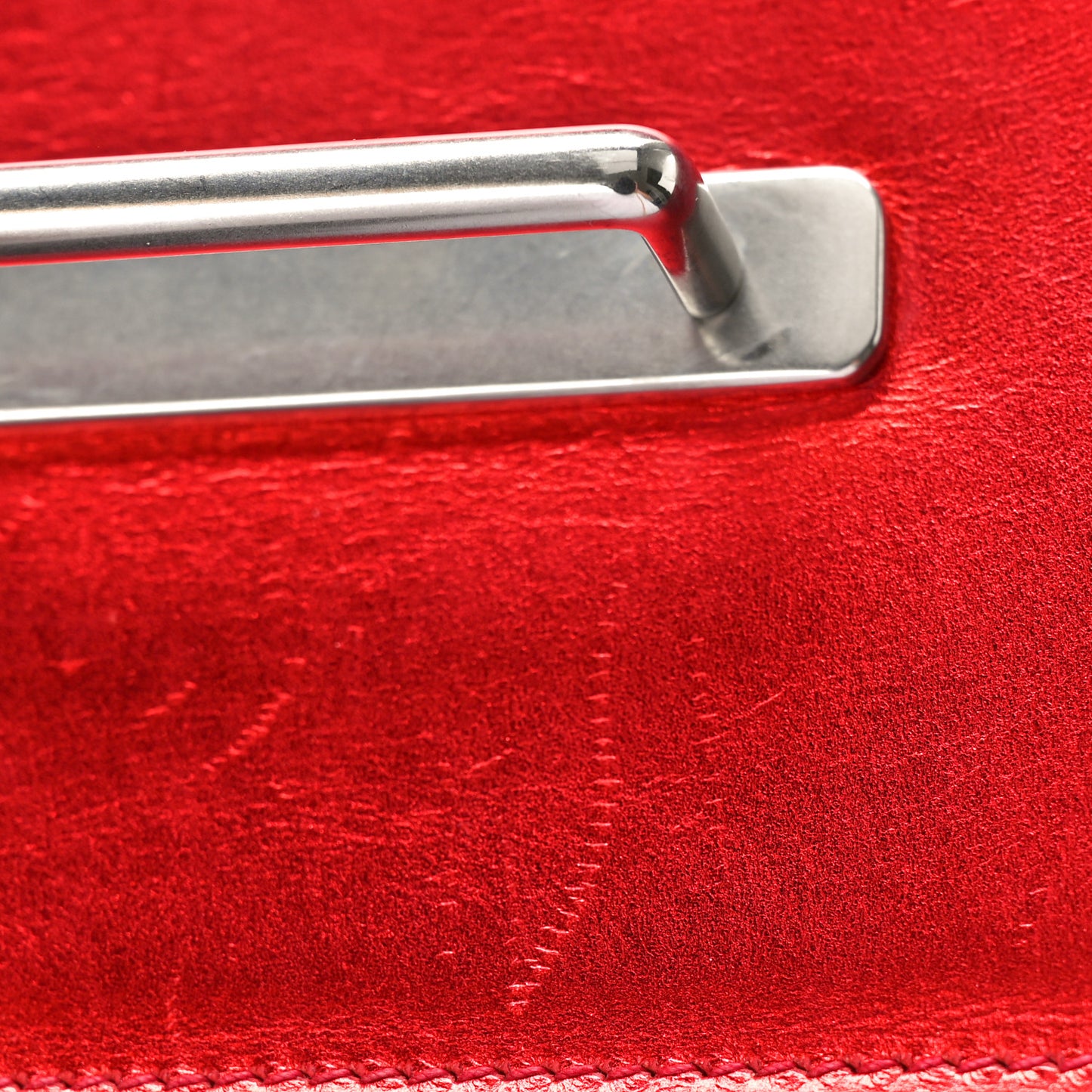 Metallic Vitello Saffiano Cahier Bag Red Black