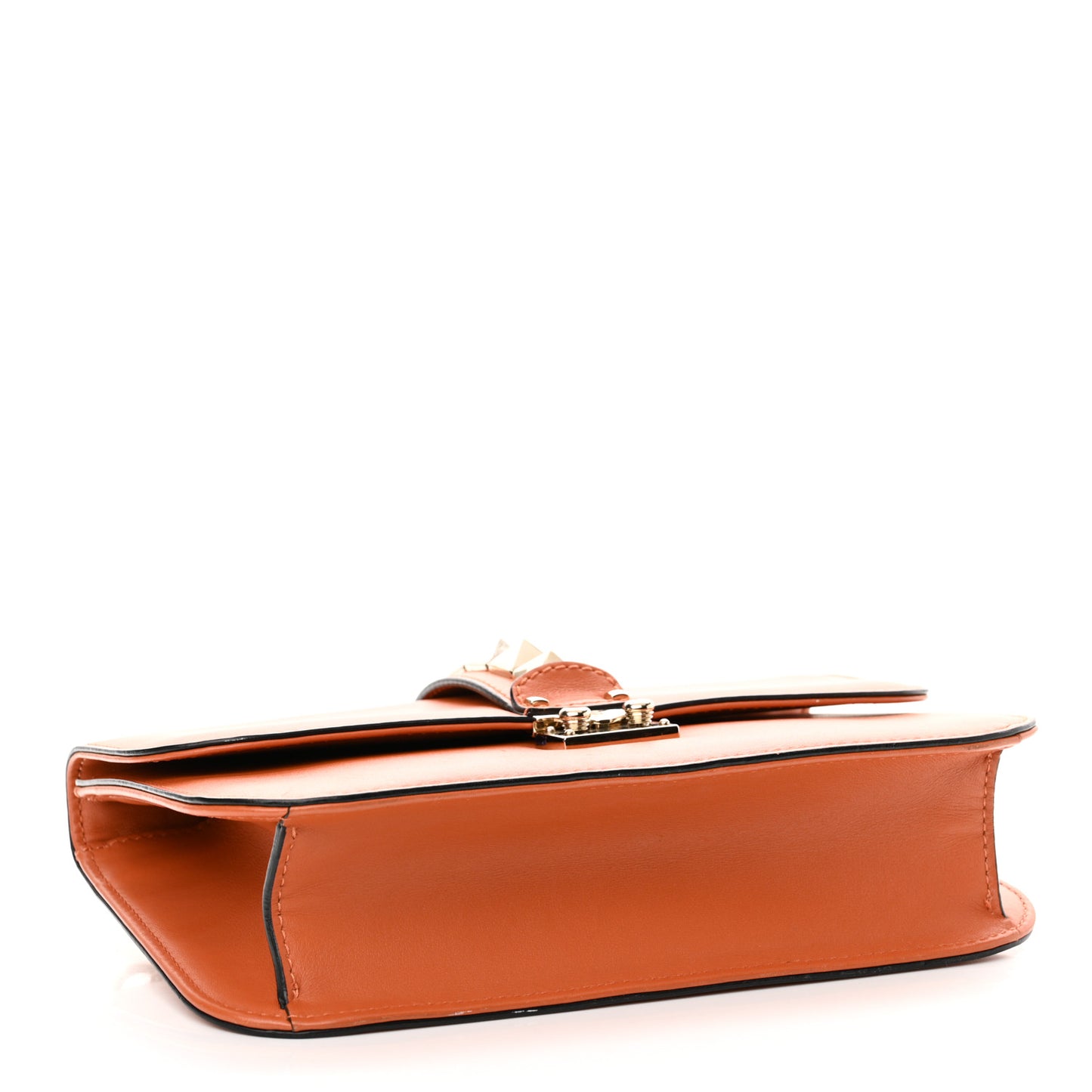 Vitello Medium Glam Lock Rockstud Flap Orange