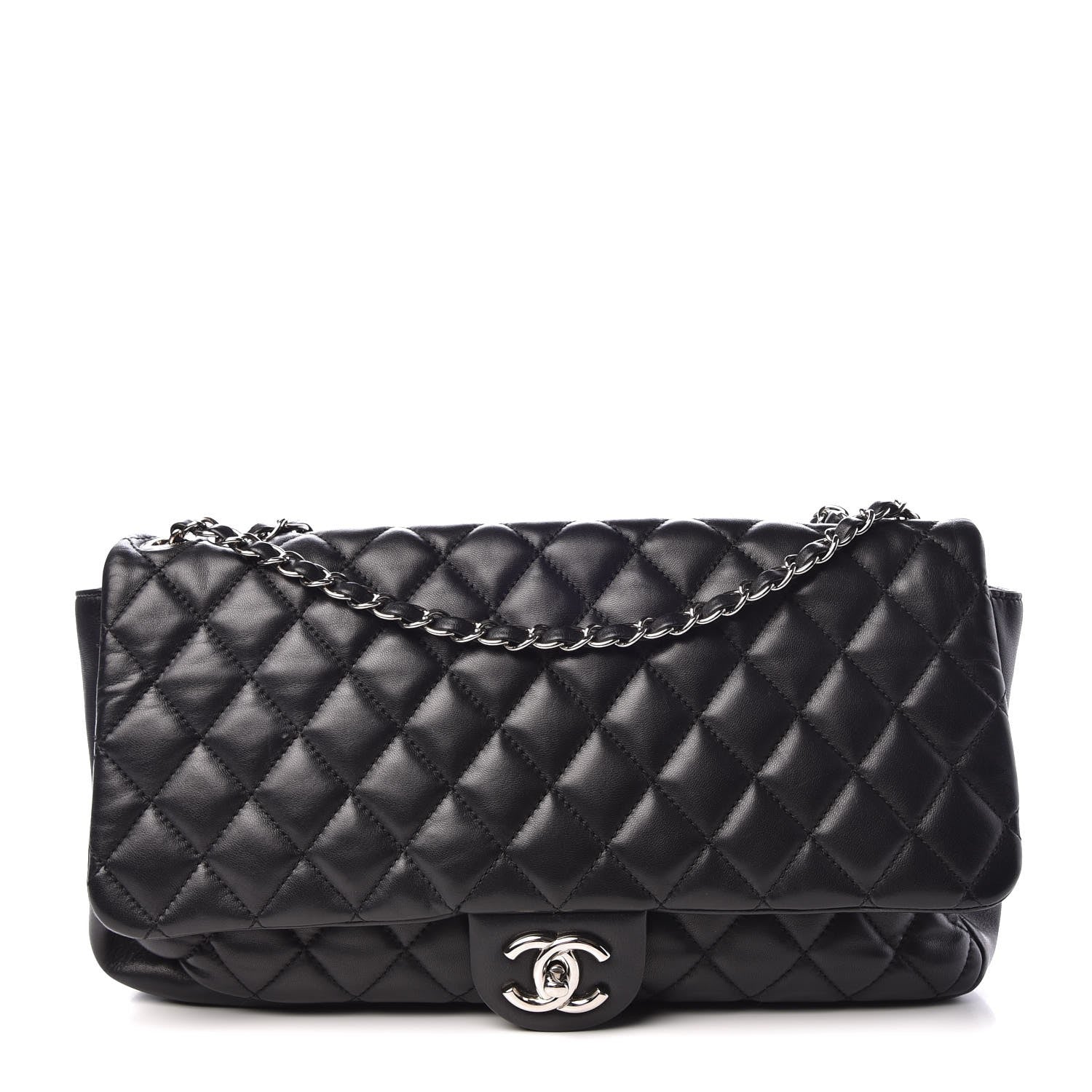 Chanel Lambskin Jumbo Coco Rain Flap Black 299014 – FASHIONPHILE