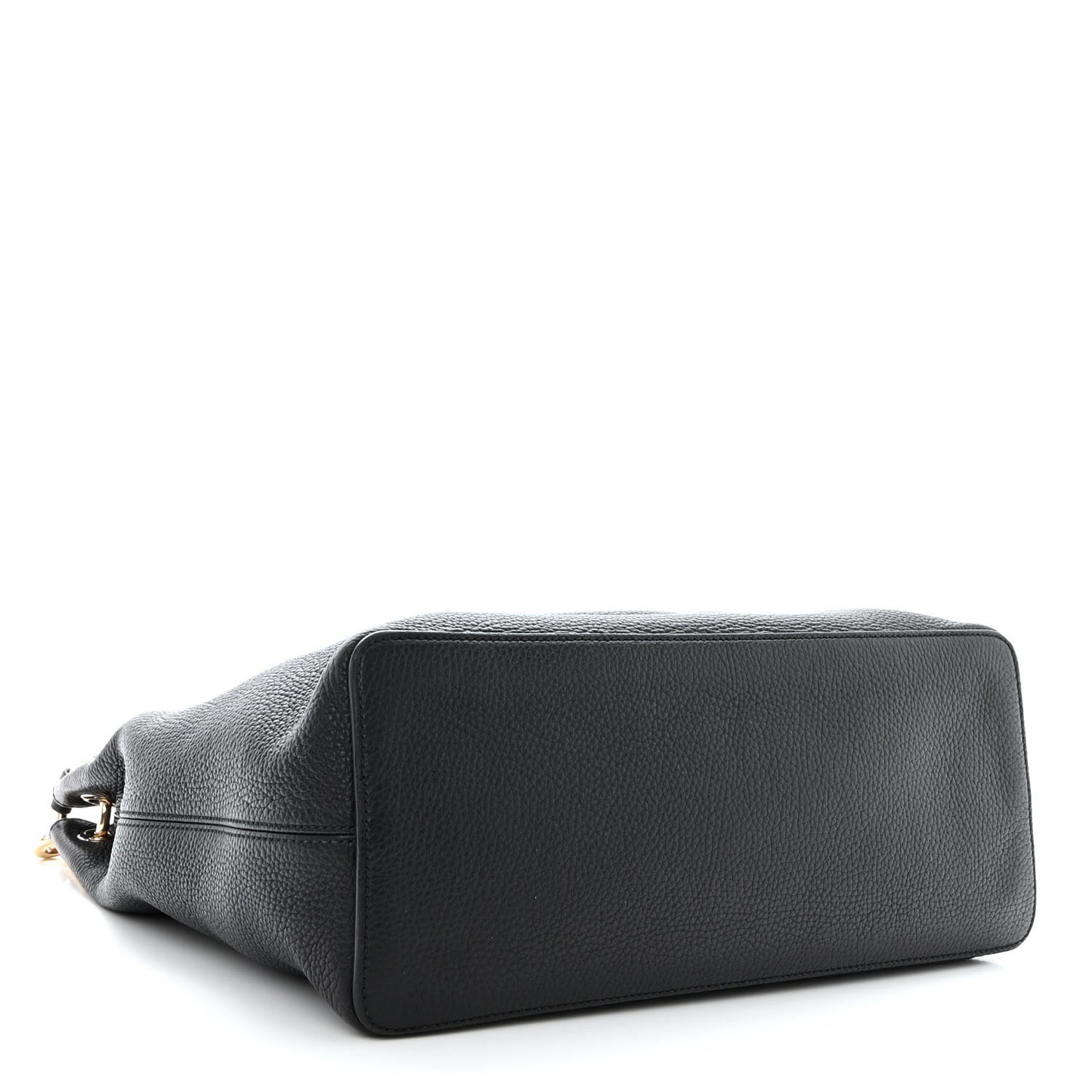 Pebbled Calfskin Large Soho Hobo Black