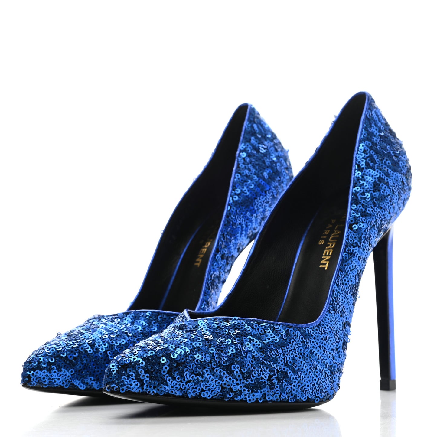 Sequin Paris 105 V Cut Pumps 37 Blue Roy