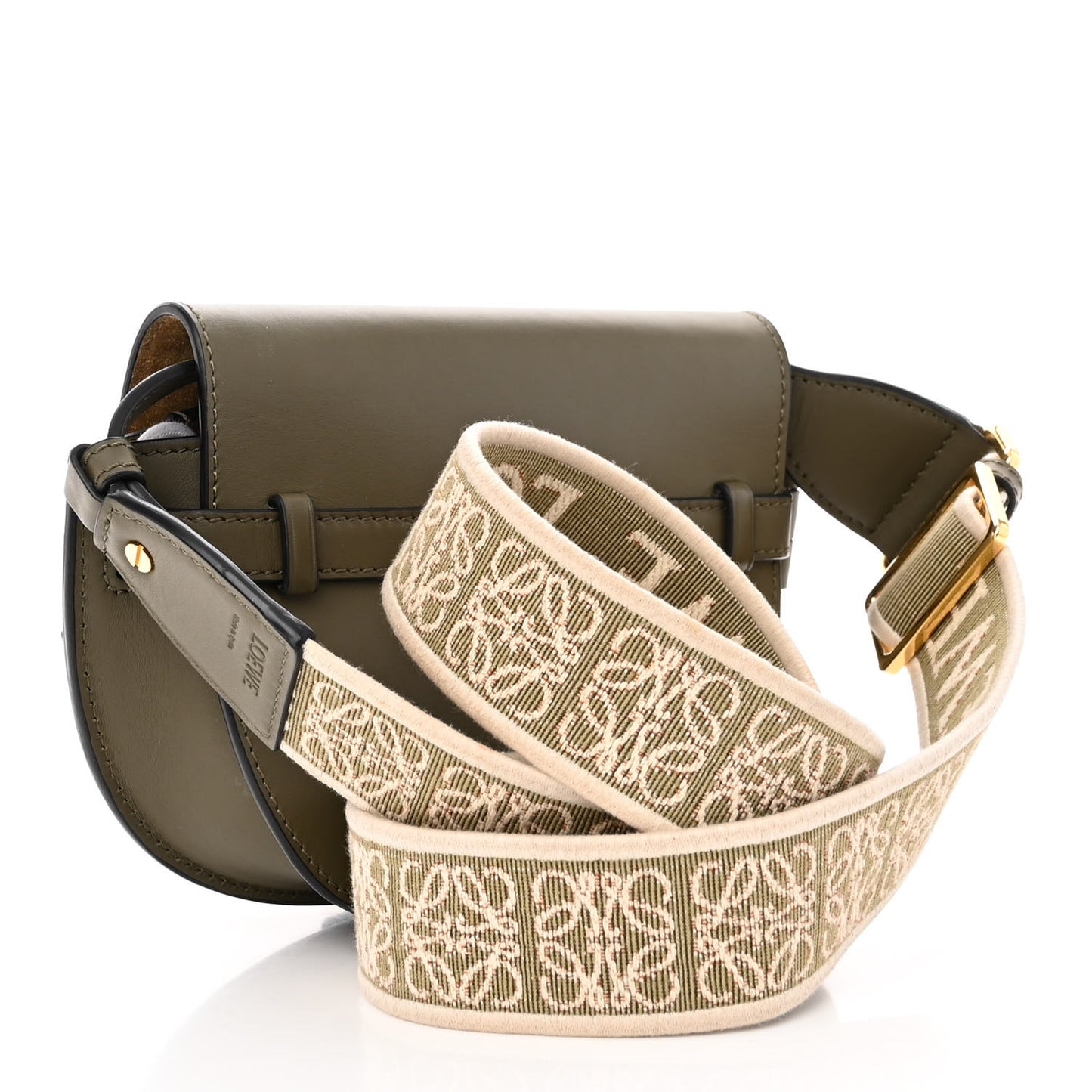 Calfskin Jacquard Mini Gate Dual Bag Autumn Green