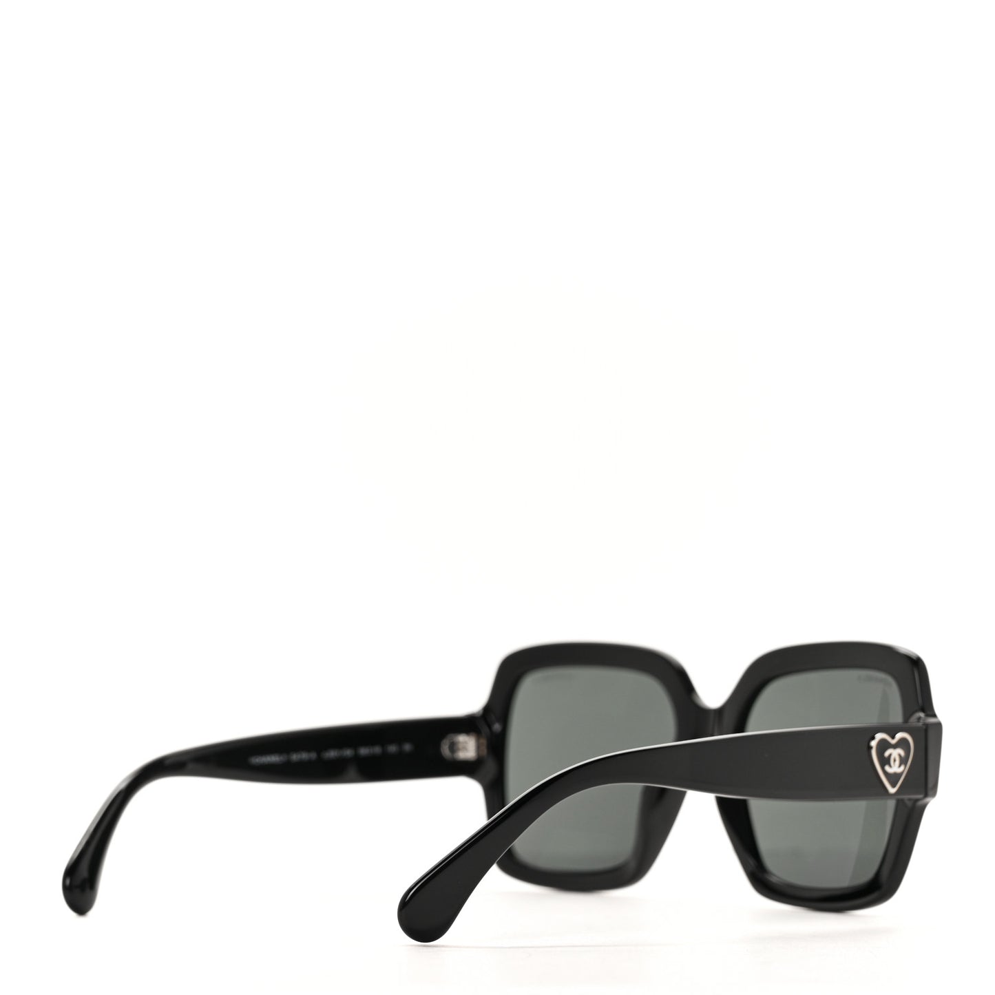 Acetate Square Heart Sunglasses 5479-A Black
