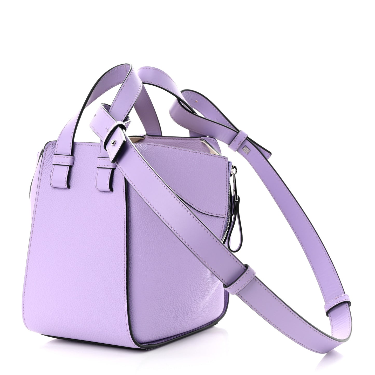 Soft Grained Calfskin Compact Hammock Shoulder Bag Purple