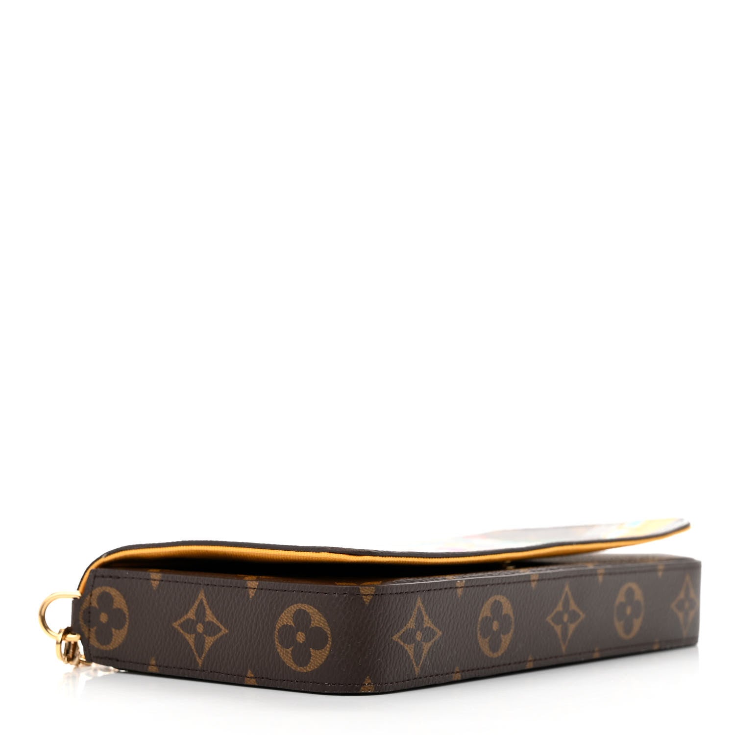 Louis Vuitton Monogram 2022 Christmas Animation New York Soho Pochette Felicie Chain Wallet Yellow 5 of 10