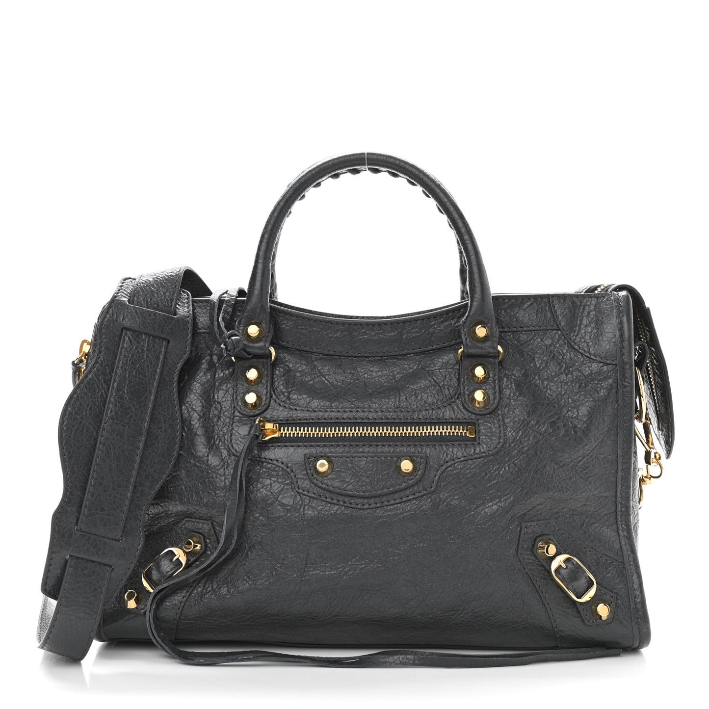Agneau Classic Gold Hardware S City Gris Fossile