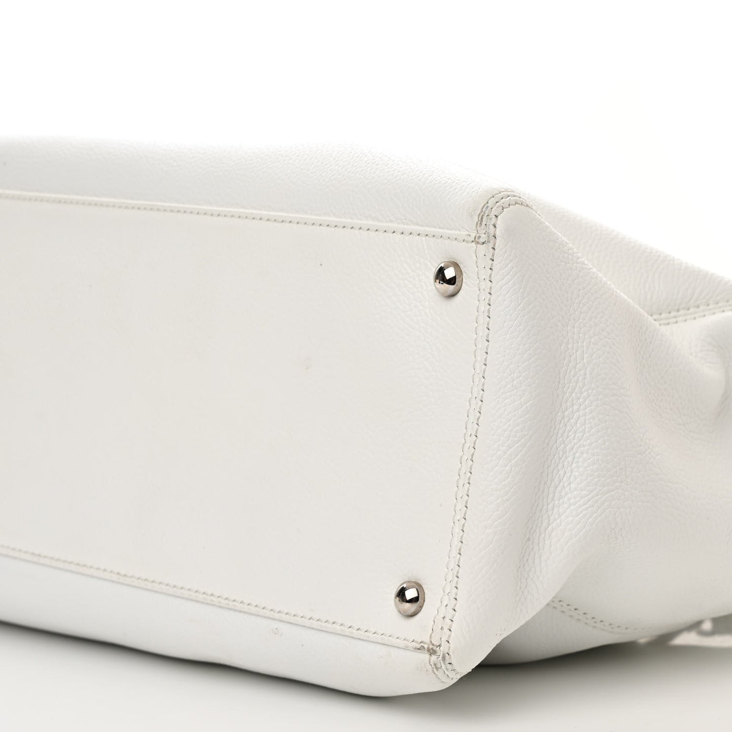 Calfskin Cerf Executive Shopper Tote White