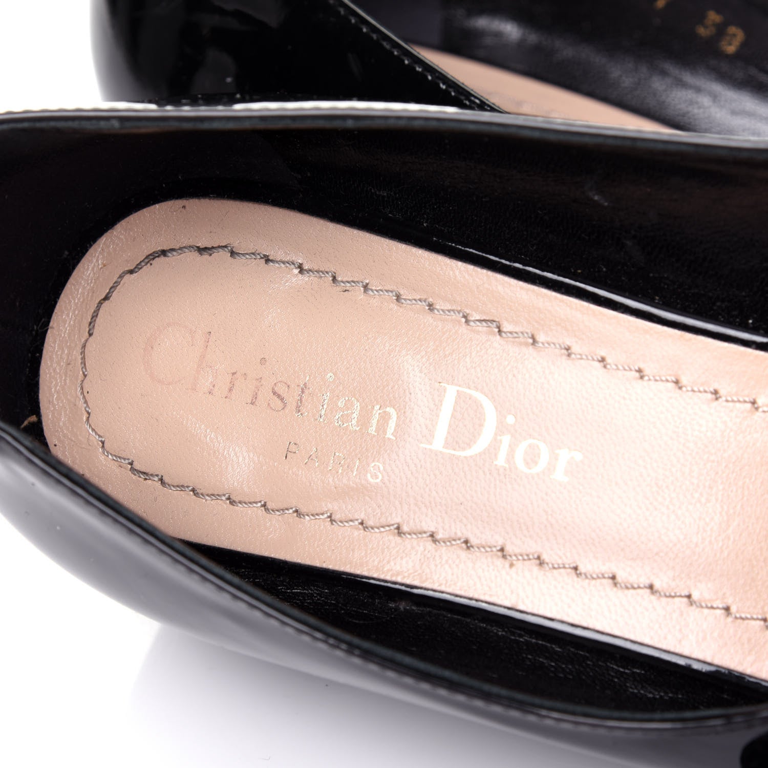 Christian Dior Patent Baby-D Ballet Pumps 38 Black 9 of 12