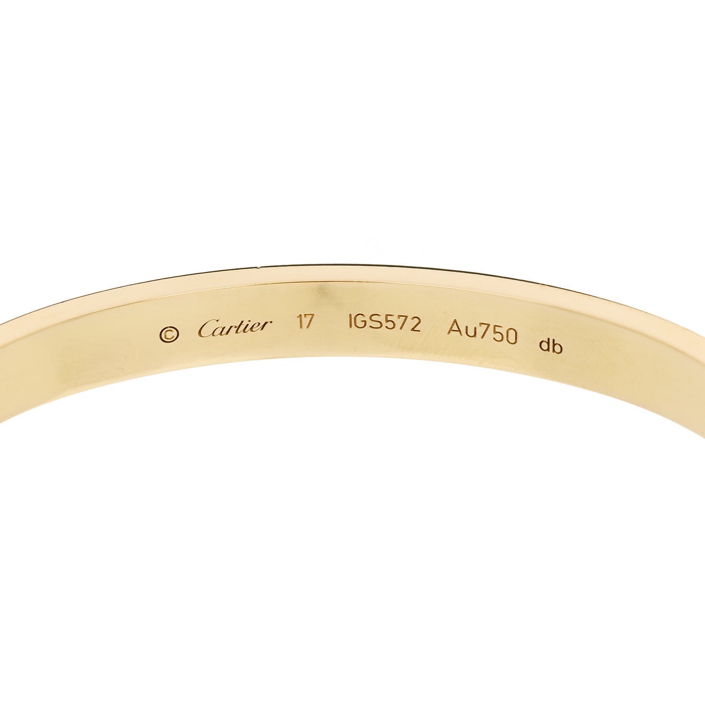 18K Yellow Gold LOVE Bracelet 17