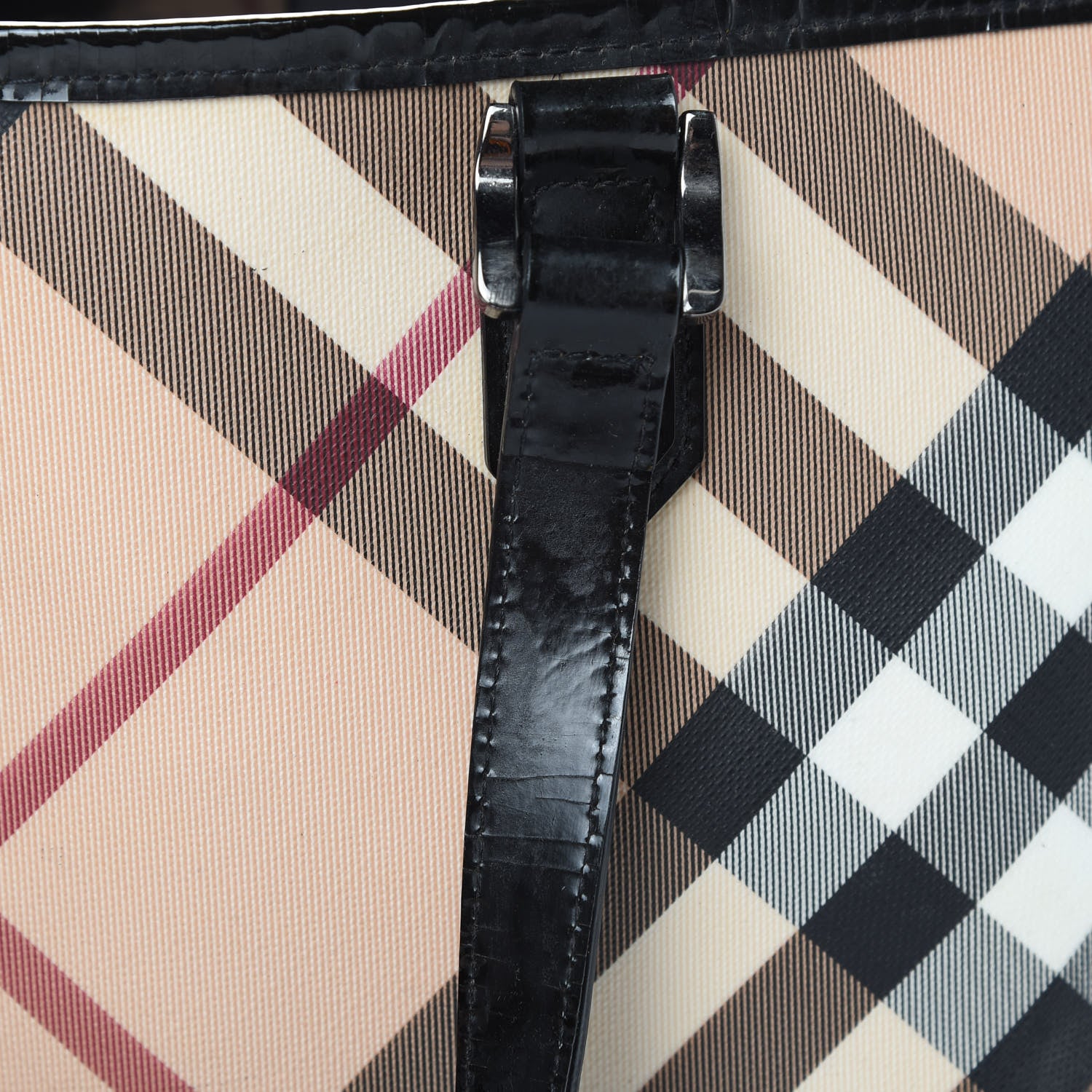 Burberry Nova Check Small Nickie Tote Black 17 of 21