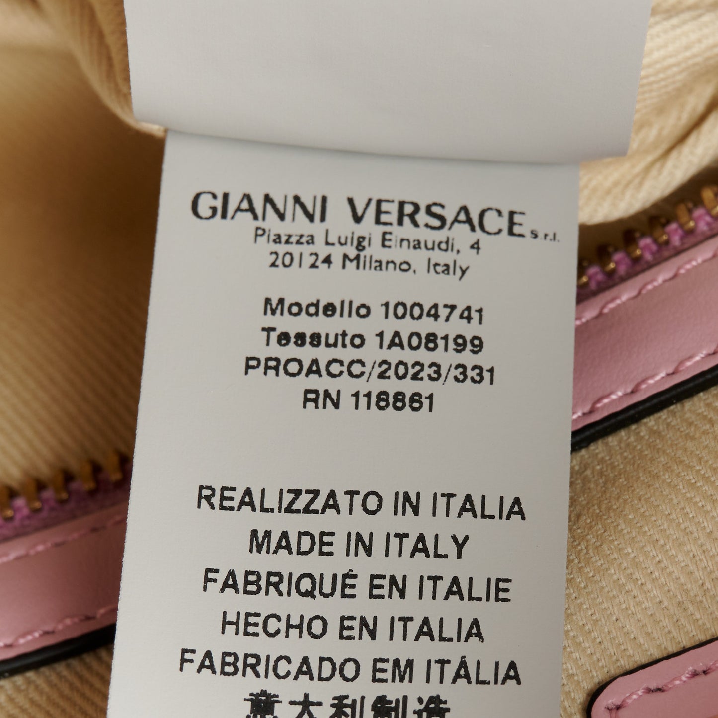 Jacquard Canvas Large Allover Medusa Tote Baby Pink Beige