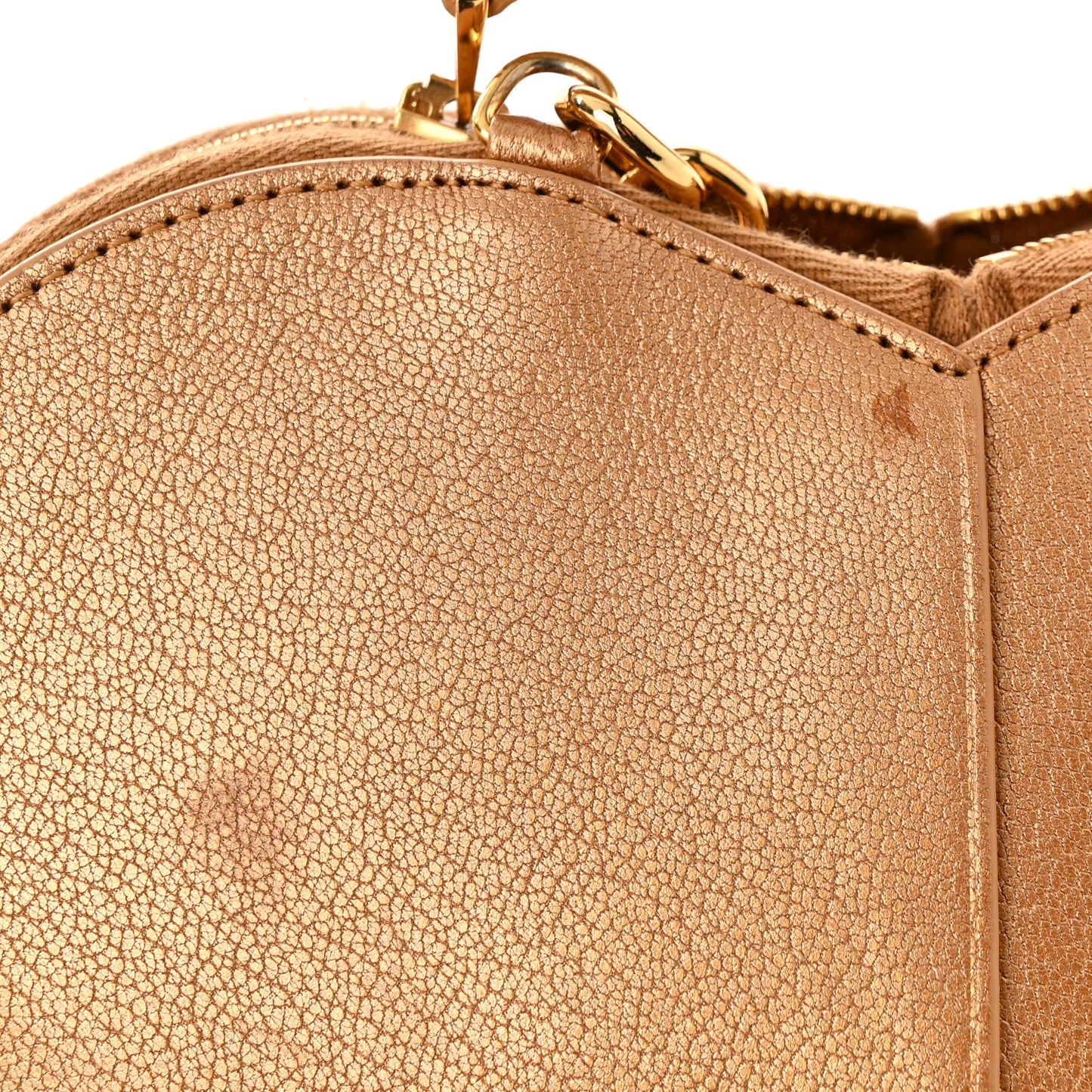 Metallic Goatskin Le Coeur Chain Bag Cuivre