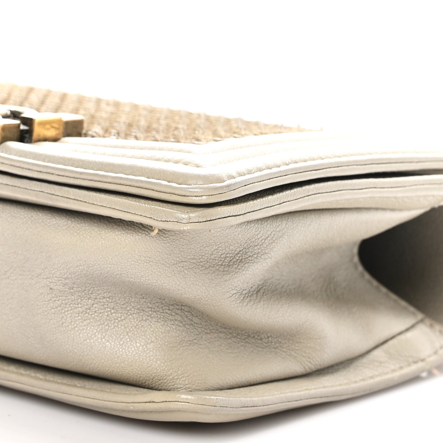 Lambskin Small Scaled Boy Flap Gold