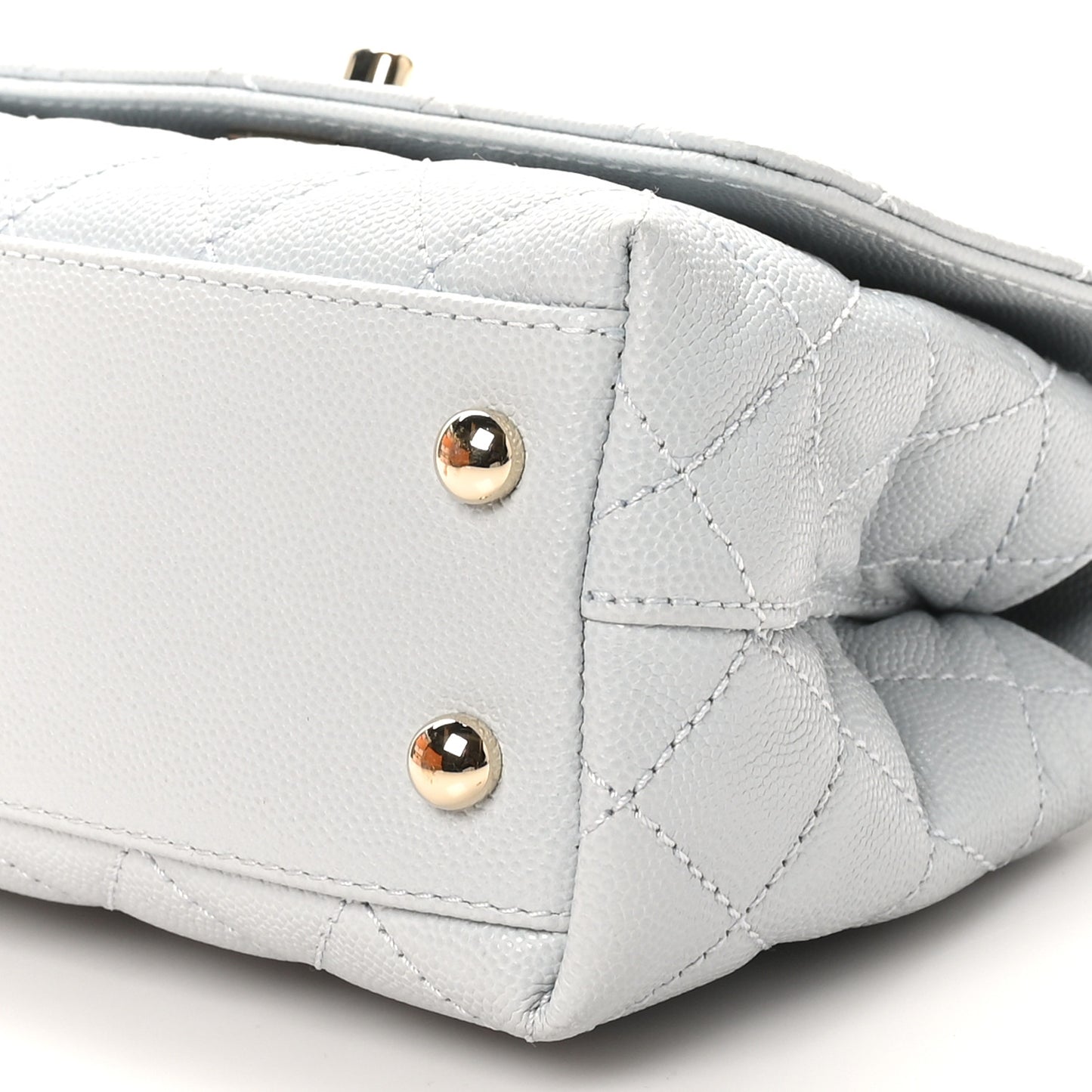 Caviar Quilted Extra Mini Coco Handle Flap Light Blue